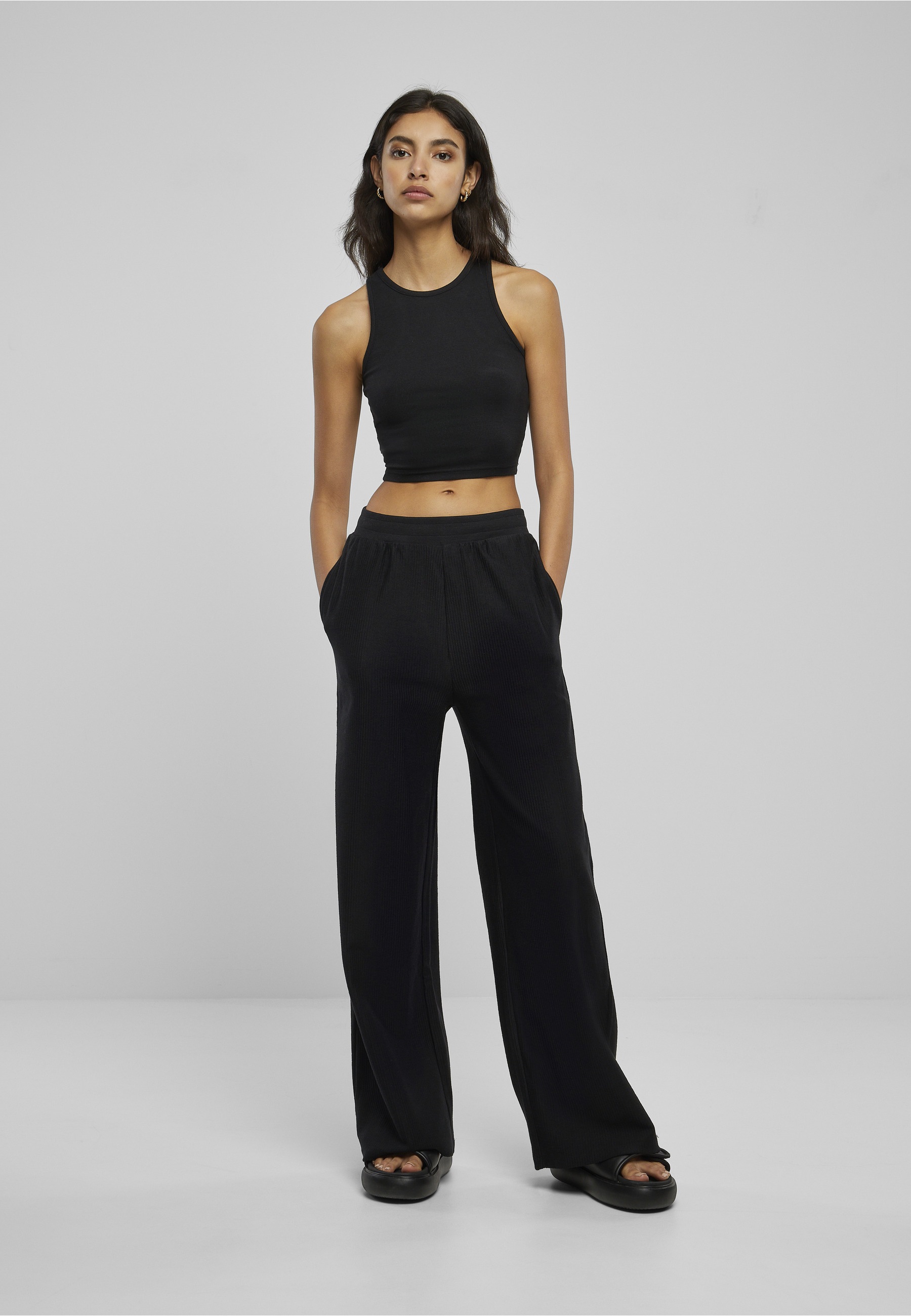 URBAN CLASSICS Jogginghose »Urban Classics Damen Ladies Straight Rib Terry Pants«
