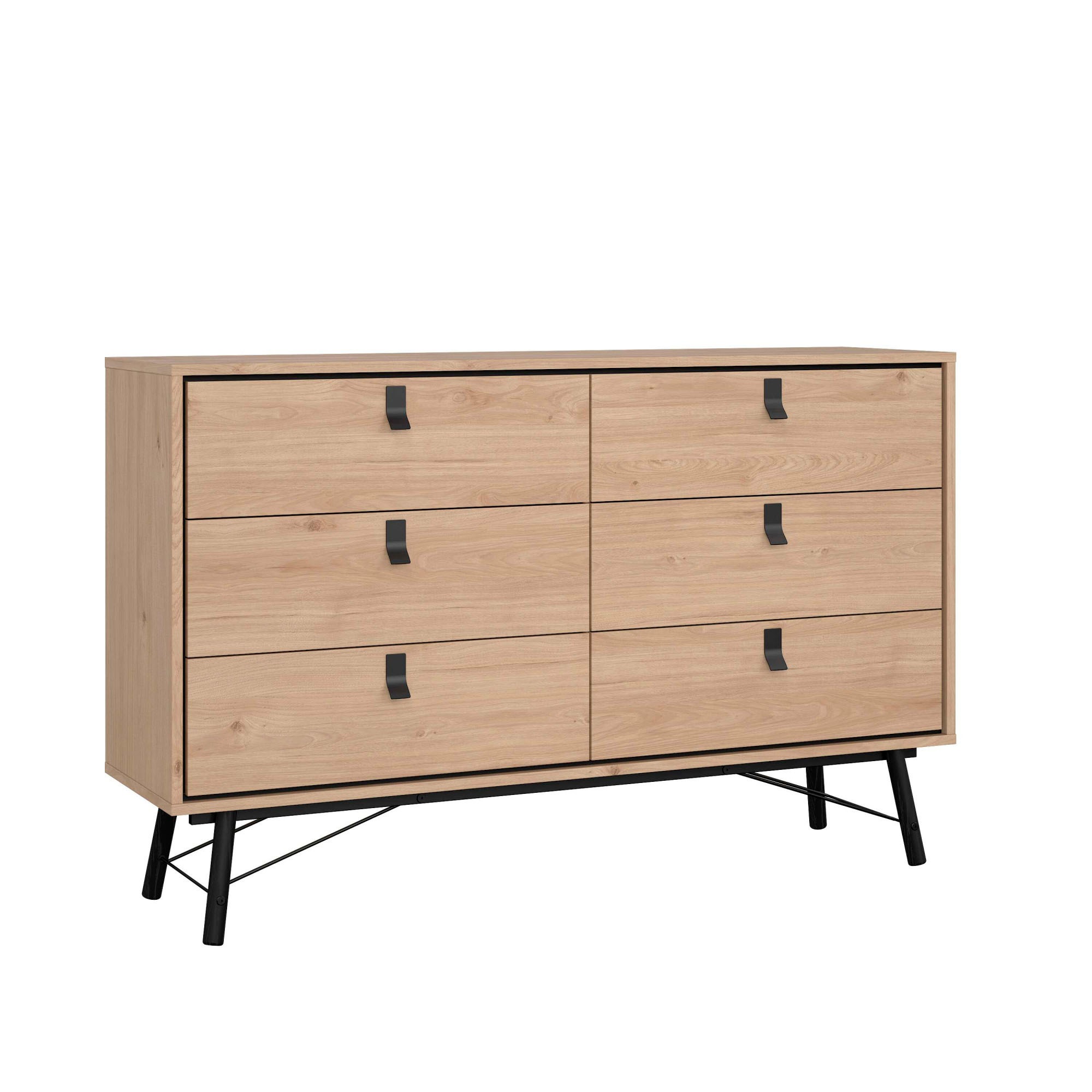andas Kommode »Ry Aufbewahrung, Schubladenschrank, Stauraum,«, Sideboard mit 6 Schubladen, Breite 150 cm, Höhe 95 cm, Massivholzbeine