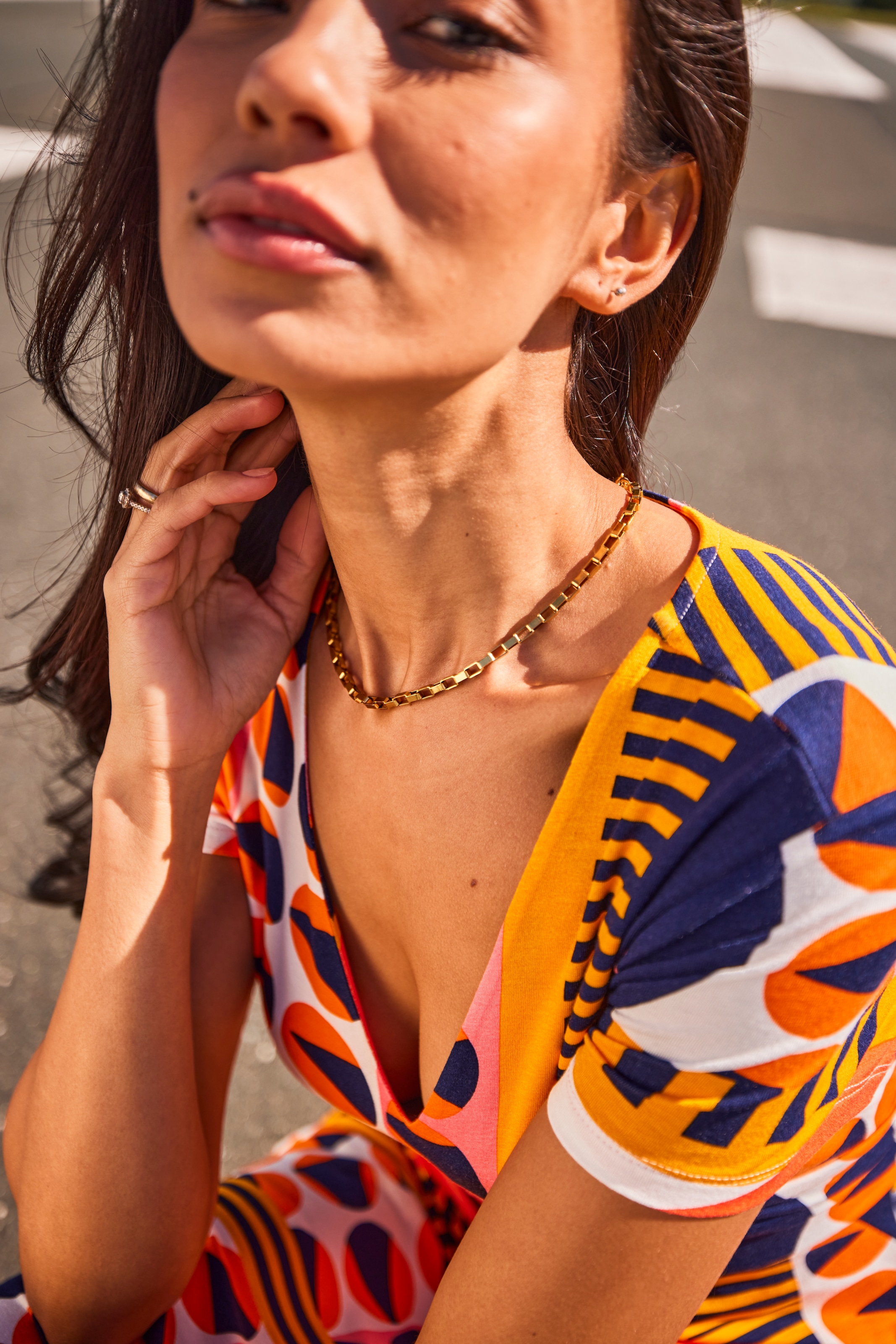 Aniston SELECTED Maxikleid in kräftigen Farbtönen und geometrischer Musterung - NEUE KOLLEKTION