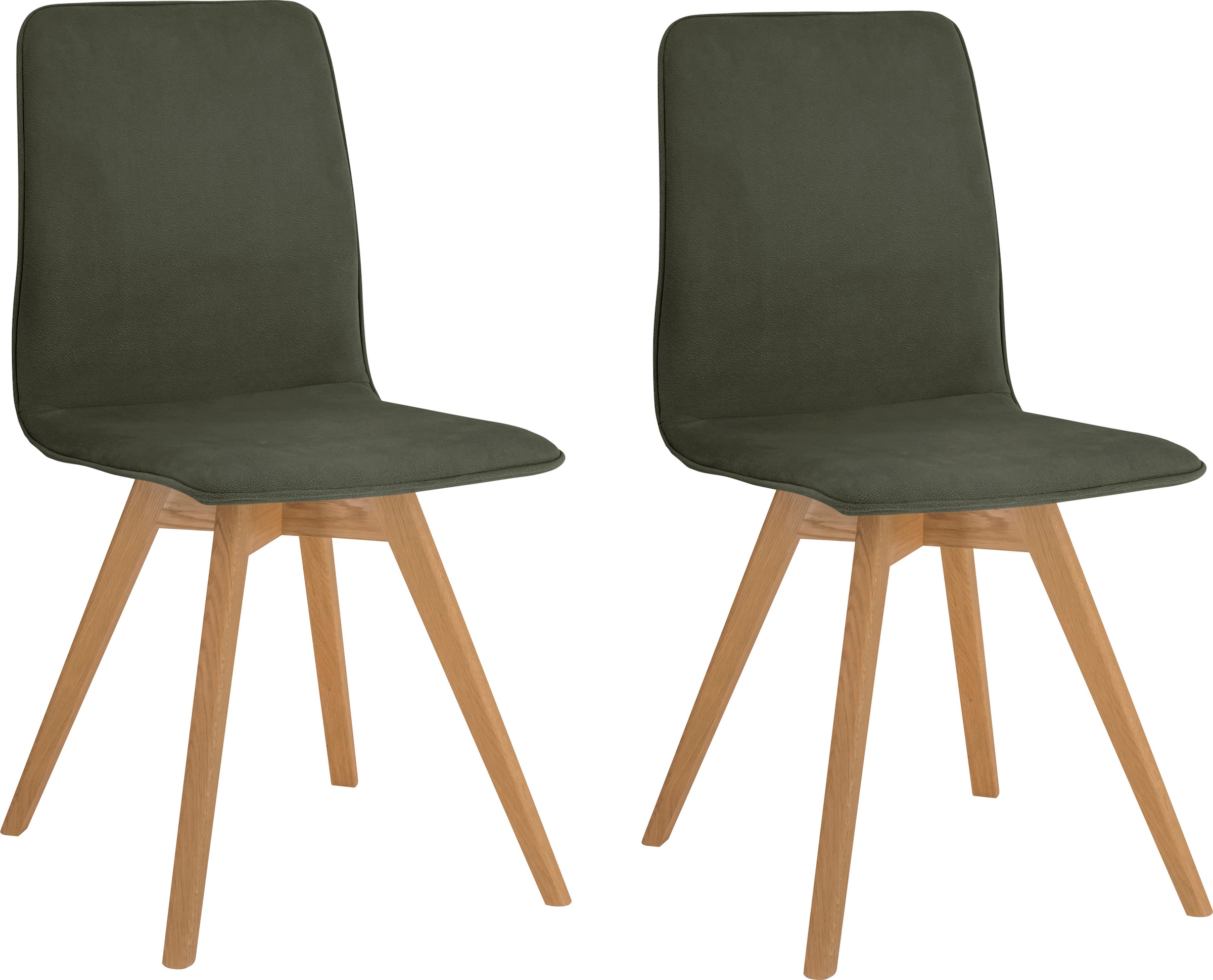OTTO products Esszimmerstuhl »Lillith«, (Set), 2 St., Microfaser, Bezug aus  100% recyceltem Polyester, Gestell aus Eiche Massivholz online kaufen | 4-Fuß-Stühle