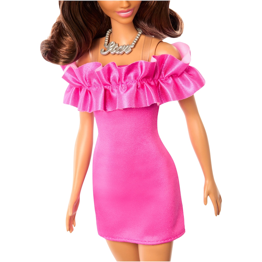Barbie Anziehpuppe »Fashionistas, pinkfarbenes Kleid mit Rüschenärmeln«