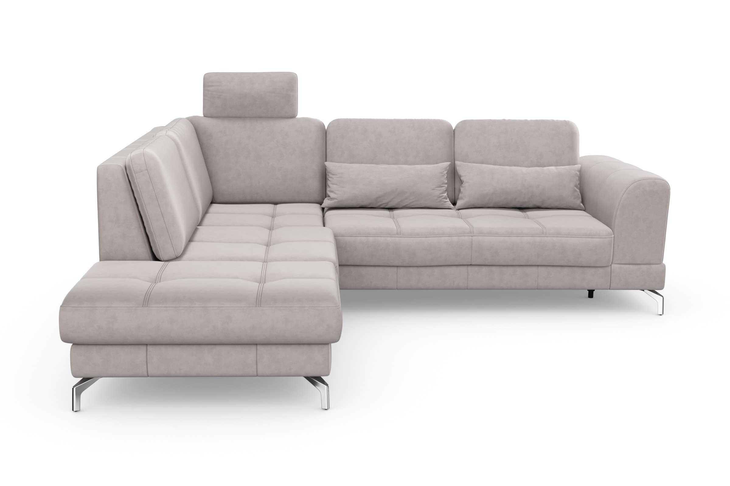 sit&more Ecksofa »Bendigo L-Form«, inklusive Sitztiefenverstellung, Bodenfreiheit 12 cm, in 2 Fußfarben