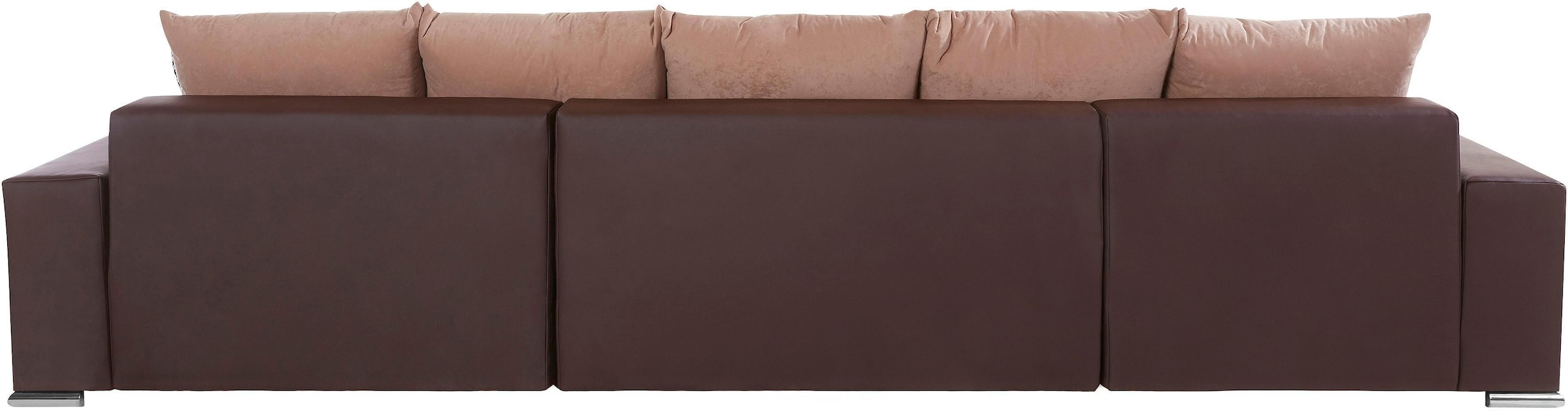 COLLECTION AB Wohnlandschaft »XXL-Josy U-Form, Breite 333 cm, mit 2 Recamieren 77 & 97 cm«, inkl. Bettfunktion, Bettkasten, mit 5 gleich großen Rückenkissen