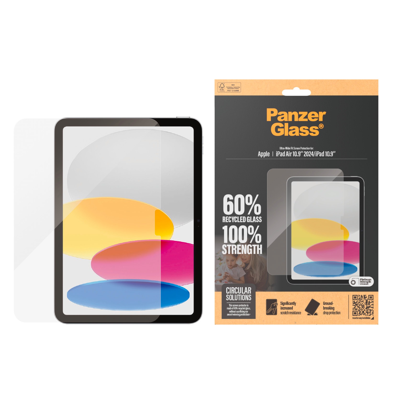 PanzerGlass Displayschutzglas »Ultra Wide Fit Screen Protector« für Apple iPad Air 10.9 2024;Apple iPad 10.9 Displayschutzfolie, Schutzfolie, Bildschirmschutz, kratz- & stoßfest