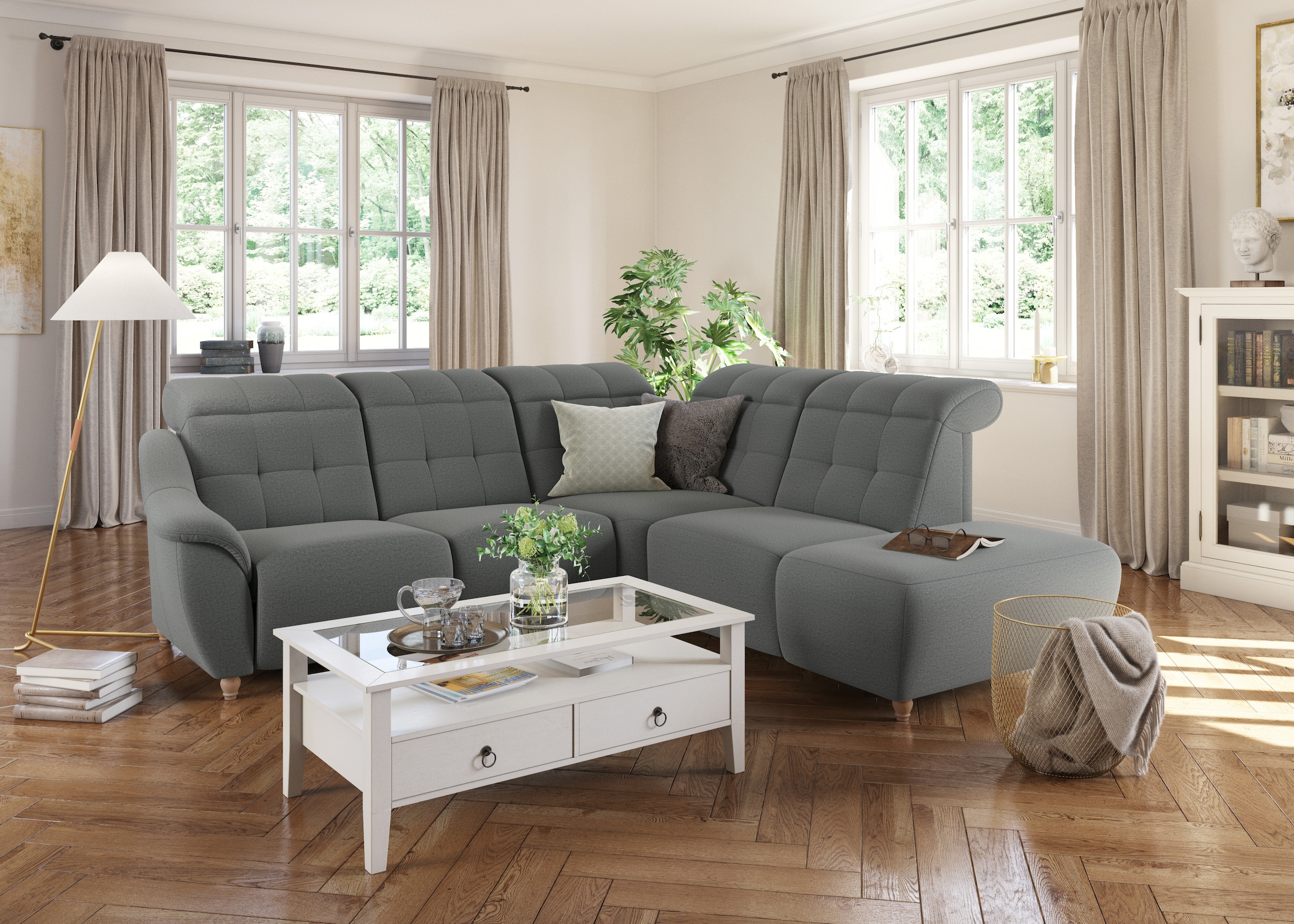 Home affaire Ecksofa »Boston L-Form«, Kopfteilverstellung an jeder Sitzfläc günstig online kaufen