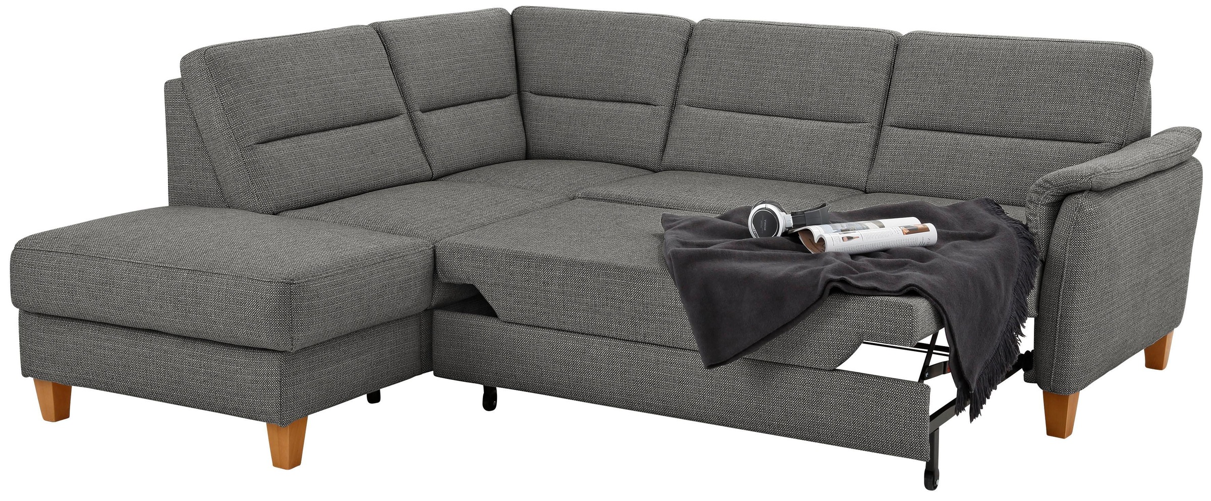 Home affaire Ecksofa »Palmera L-Form«, Federkern, wahlweise mit Bettfunktion und mit/ohne Stauraum