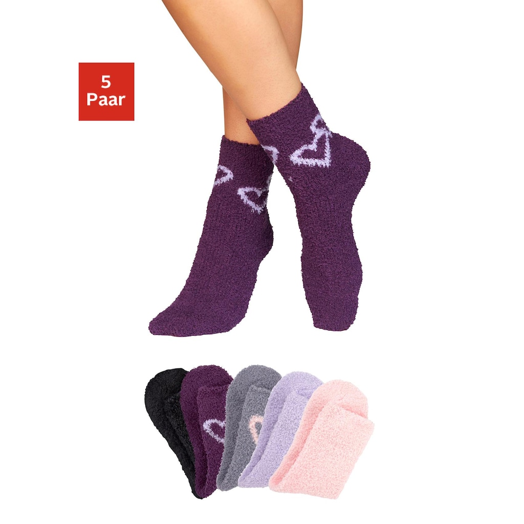 Lavana Kuschelsocken, (Set, 5 Paar)