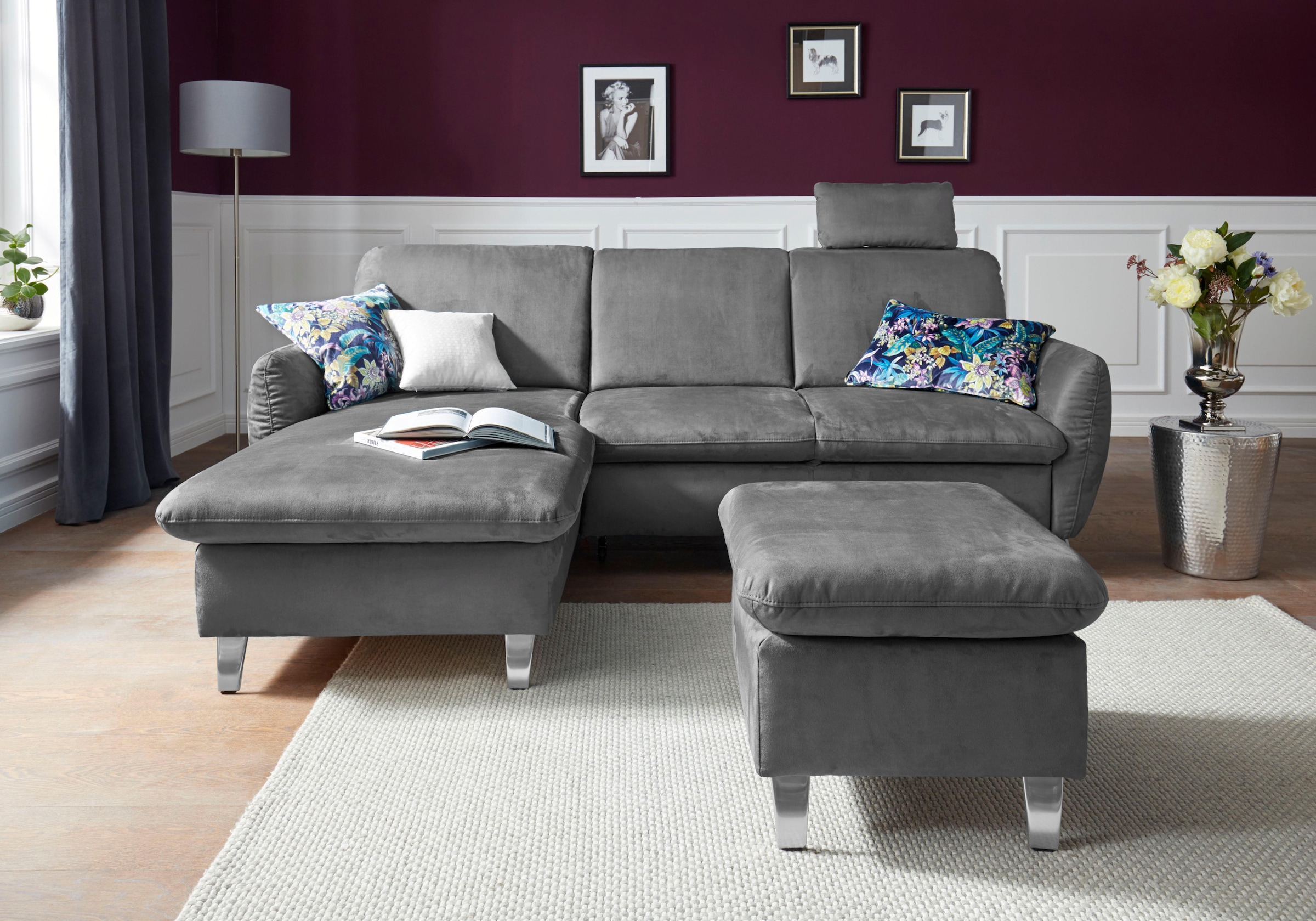sit&more Ecksofa »Daytona L-Form«, mit Federkern, einer Kopfstütze und wahl günstig online kaufen