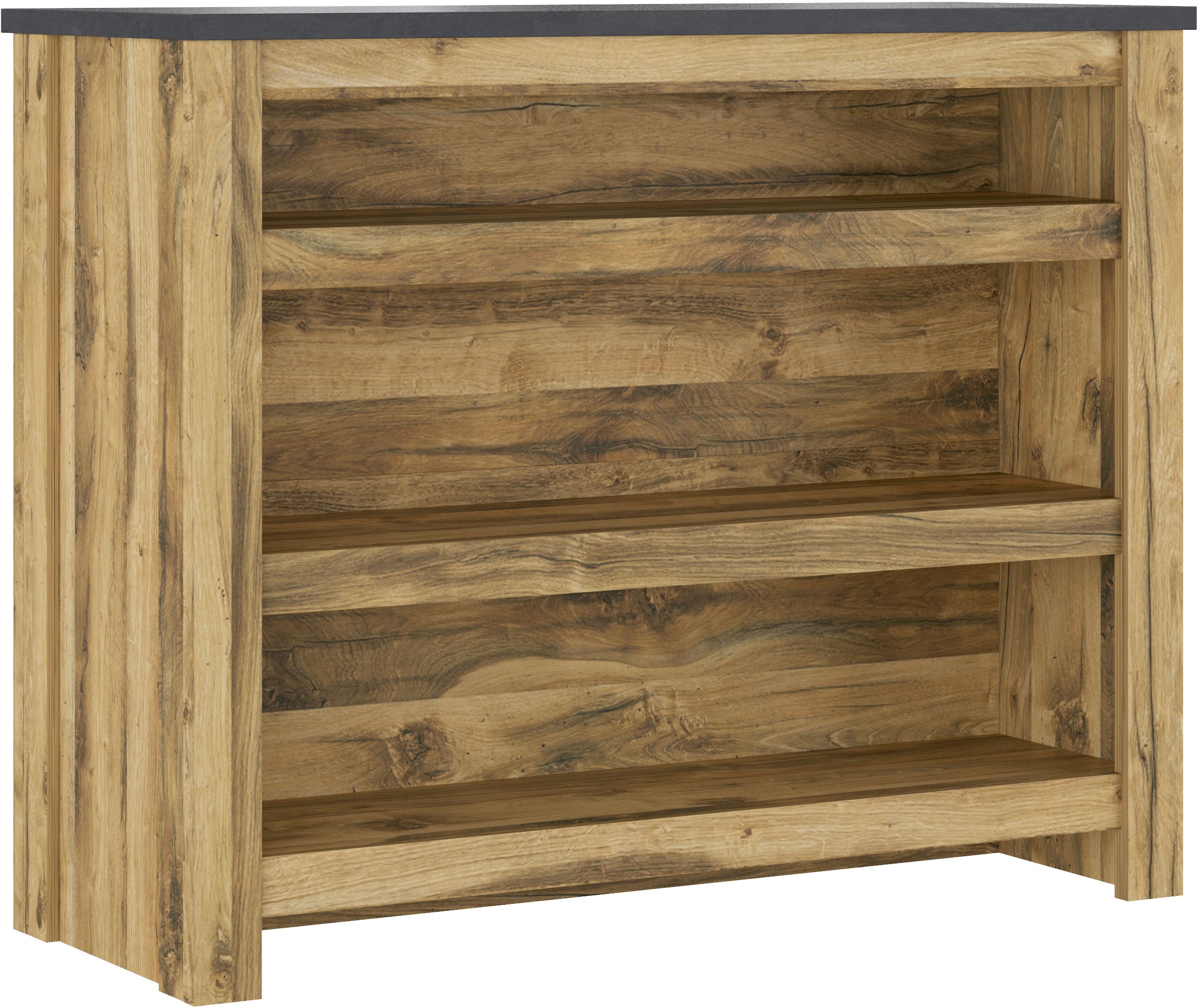 Home affaire Barschrank »York, moderne Küchentheke im Industrialdesign«, mit Handtuchstange aus Metall, ausreichend Stauraum, 130 cm breit