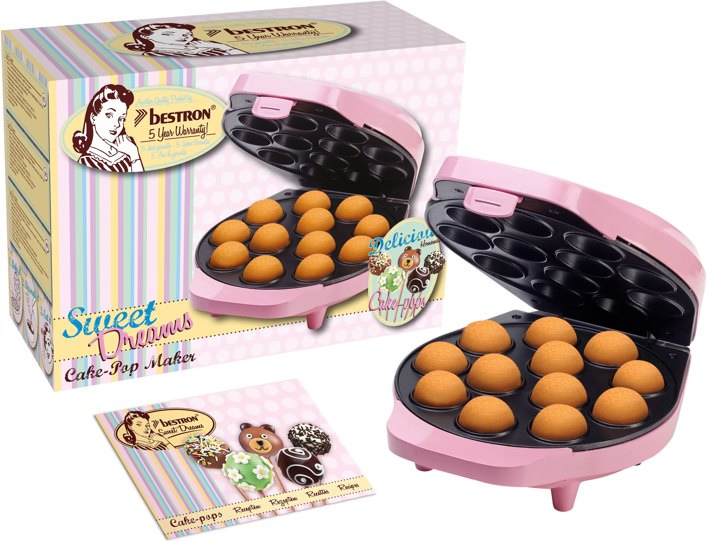 Cakepop-Maker »DCPM12 im Retro Design, inklusive Cake-Pop-Butler«, 700 W, im Retro...