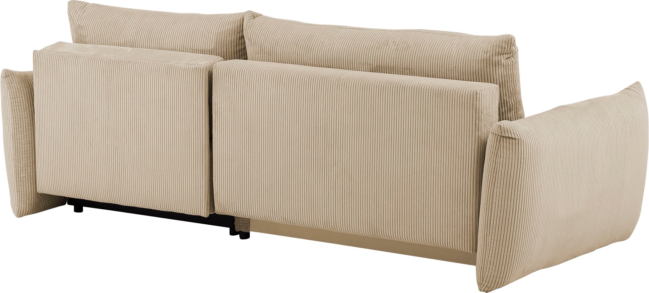 INOSIGN Ecksofa »MAVAS Schlafsofa mit Bettkasten, L-Form,«, ca.257/127cm (Liegefläche 212/145 cm), Cord, Chenille, Struktur