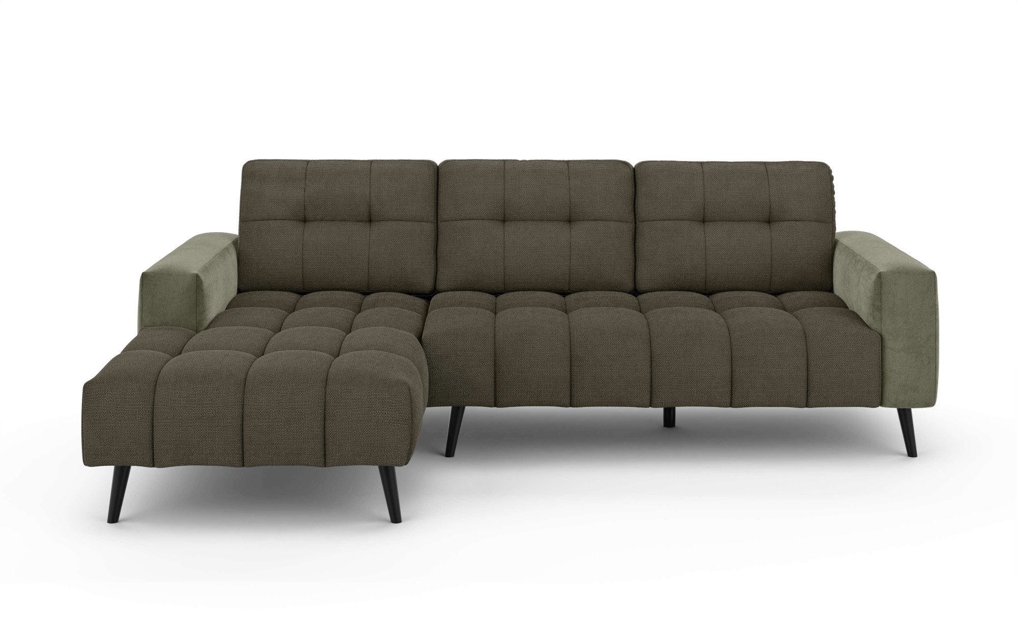 INOSIGN Ecksofa »SERINE mit Recamiere rechts/links bestellbar, Maße B/H/T 253/91/161 cm«, L-Form mit Wellenunterfederung, 3 Rückenkissen, ohne Bettfunktion