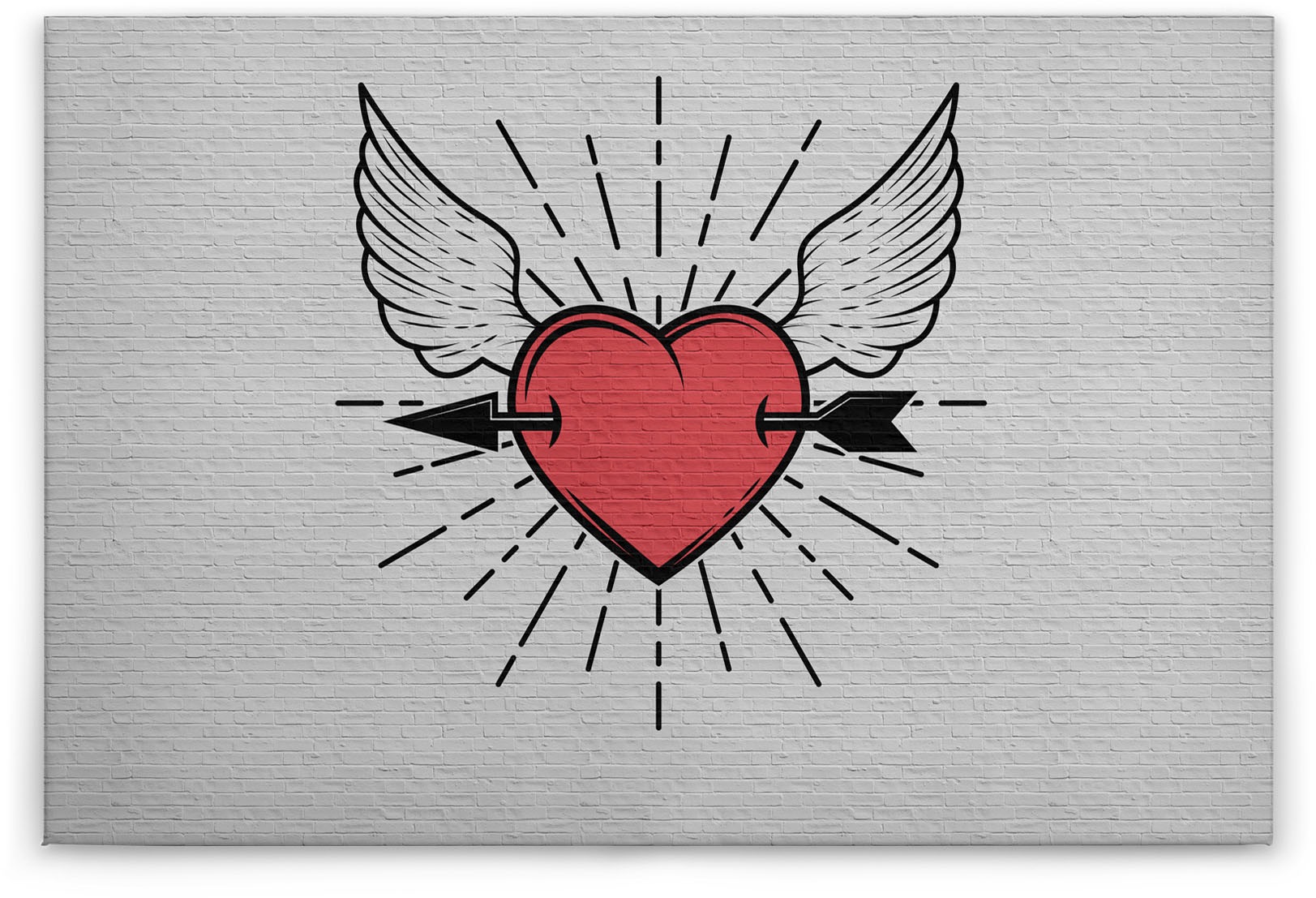 A.S. Création Leinwandbild »tattoo you«, Kunst-Modern-Kinder, (1 St.), Keilrahmen Bild Herz Leinwand-Bild Wohnzimmer modern Wandbild Kinder