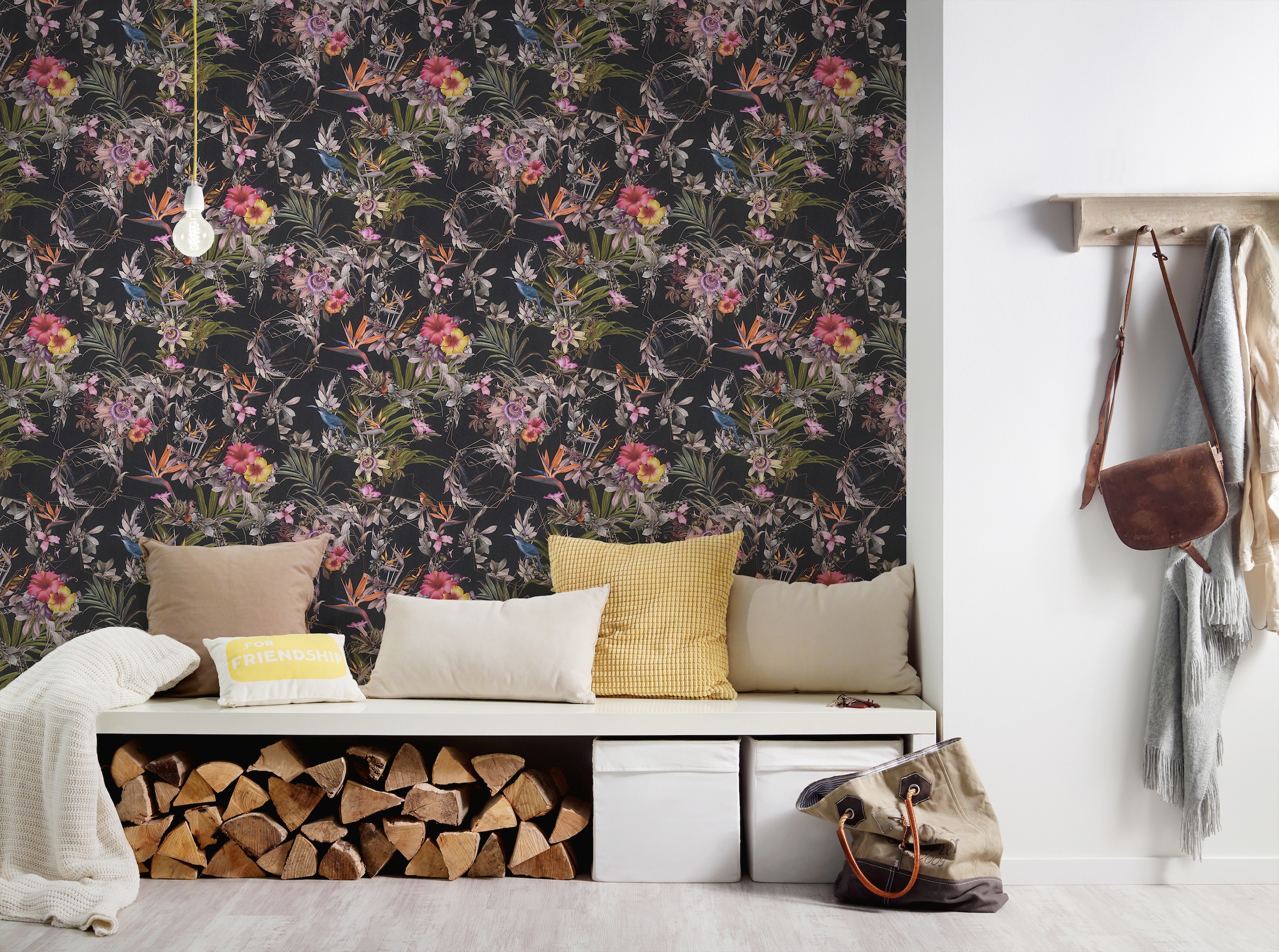 A.S. Création Vliestapete »Dream Flowery«, floral-botanisch-Wald, Vogeltapete Tapete Blumenoptik Tapeten Wohnzimmer Schlafzimmer Küche