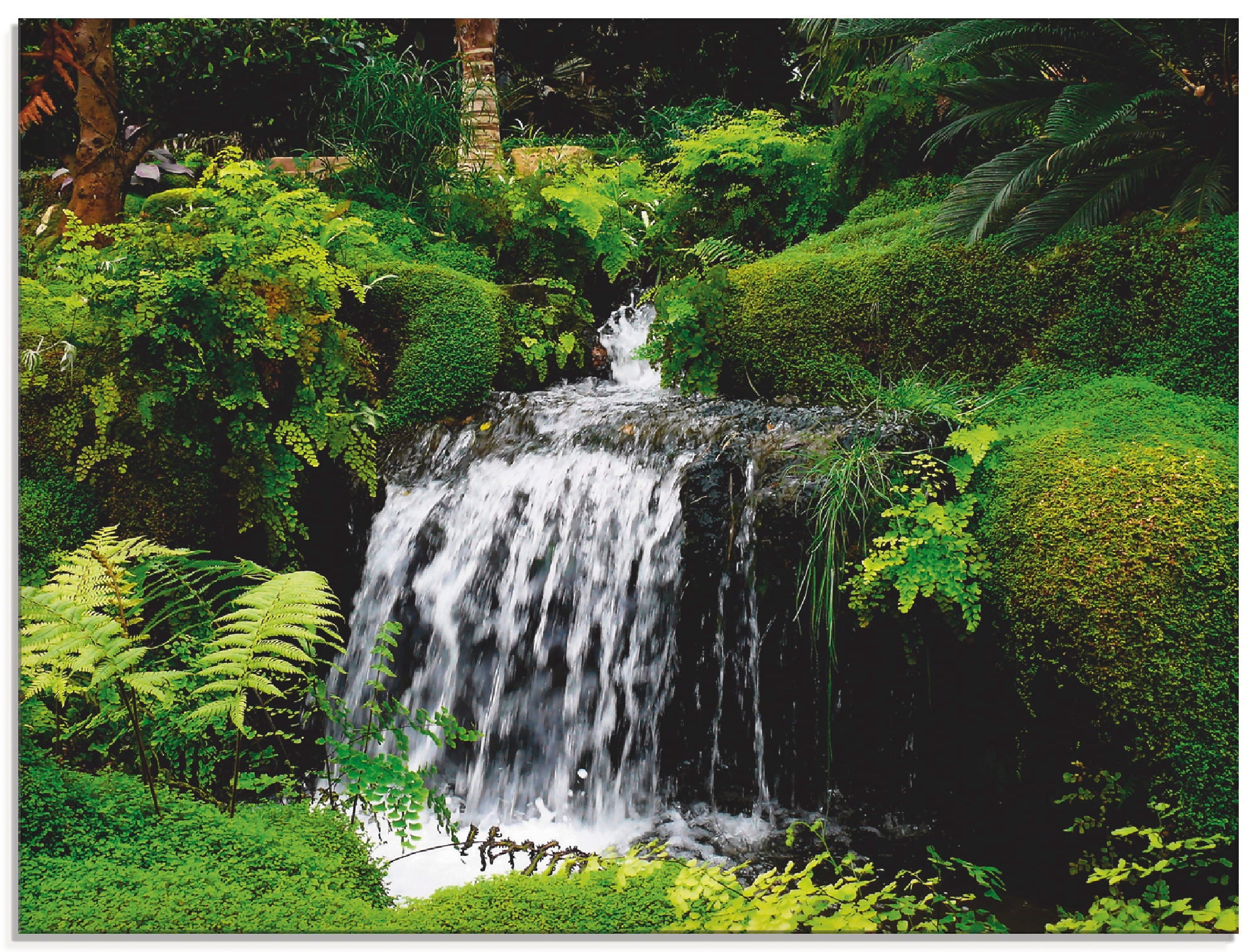 Artland Glasbild "Wasserfall im Grünen", Gewässer, (1 St.), in verschiedene günstig online kaufen