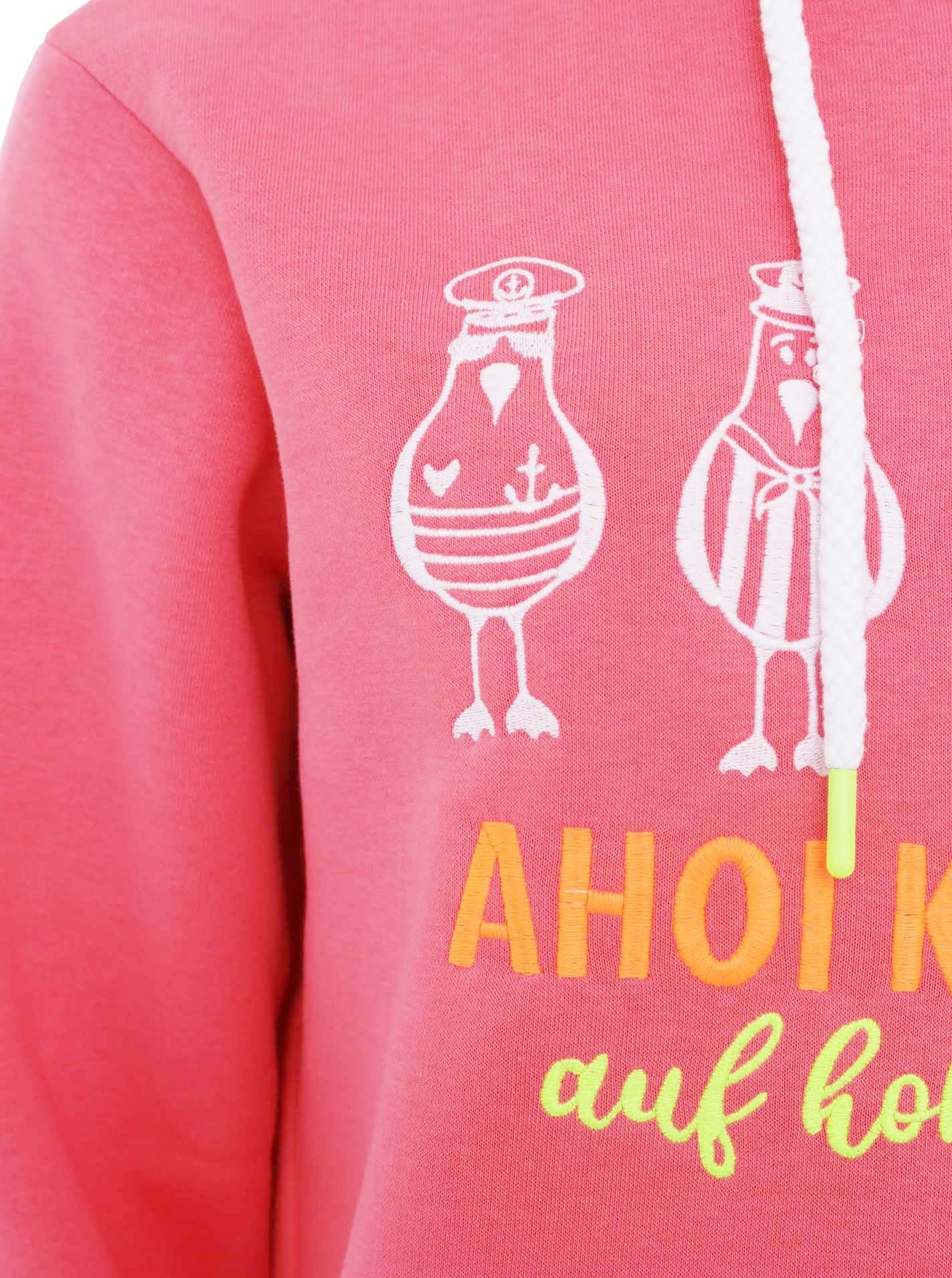 Zwillingsherz Hoodie »"Ahoi Käpt'n"«, mit maritimer Botschaft, lustigen Möwen, Kängurutaschen und Stickerei