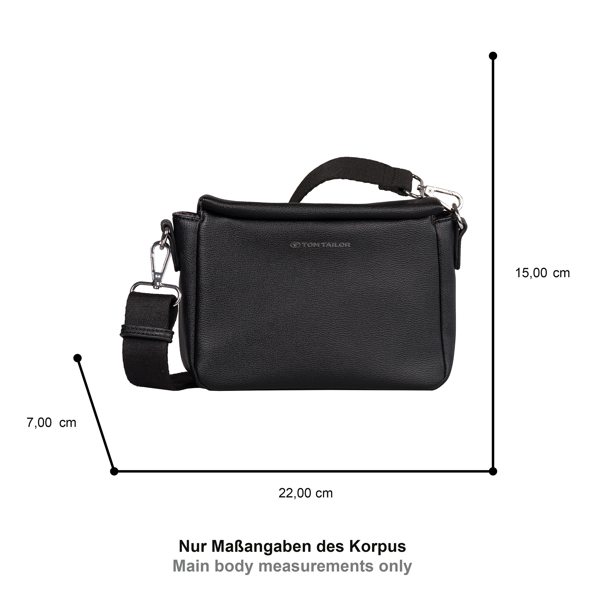 TOM TAILOR Umhängetasche »Rella« aus fein genarbtem Material mit farblich passendem Gewebeband