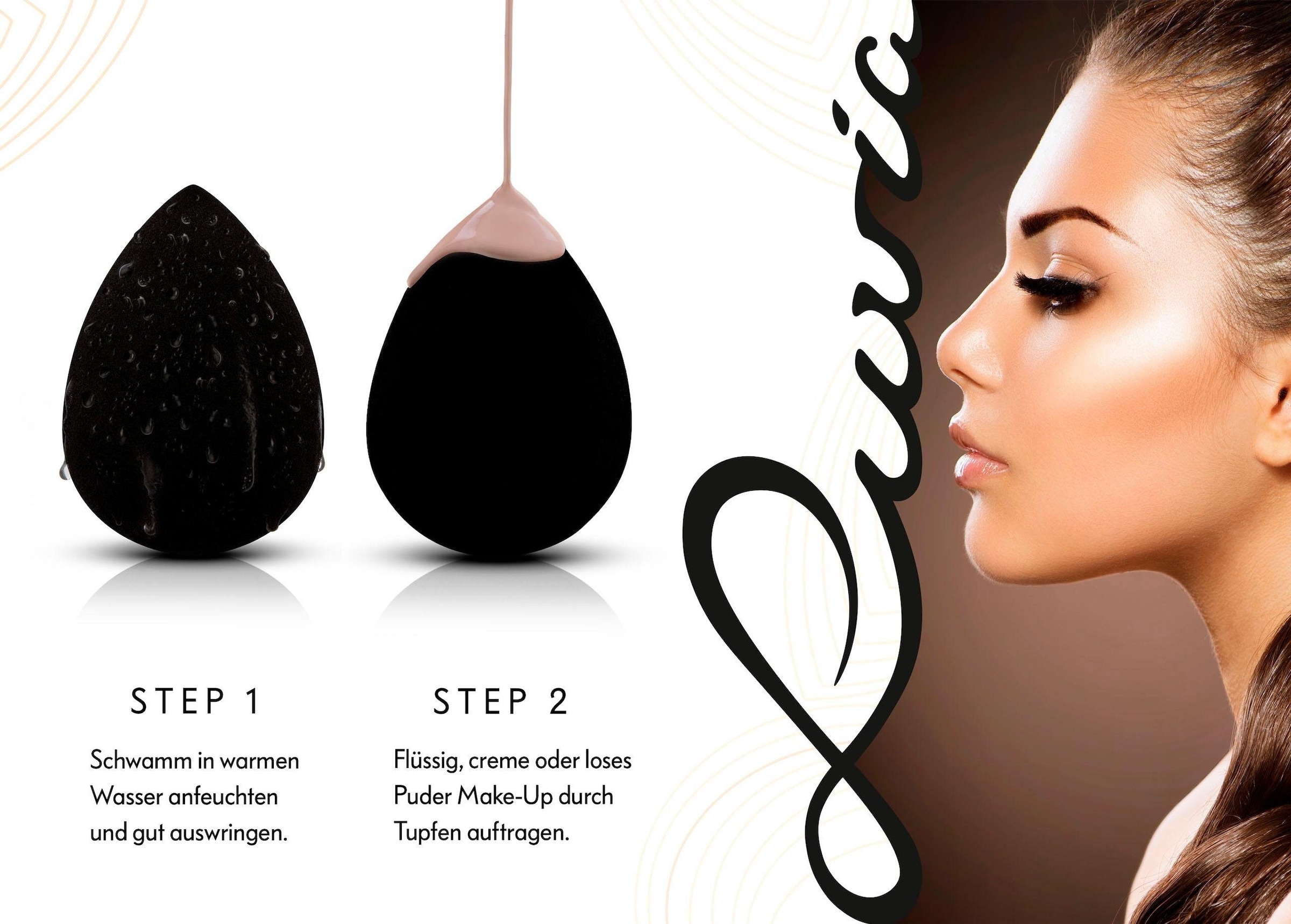 Luvia Cosmetics Make-up Schwamm, Fleckenloses Auftragen, für flüssige und pudrige Produkte, kein Latex.