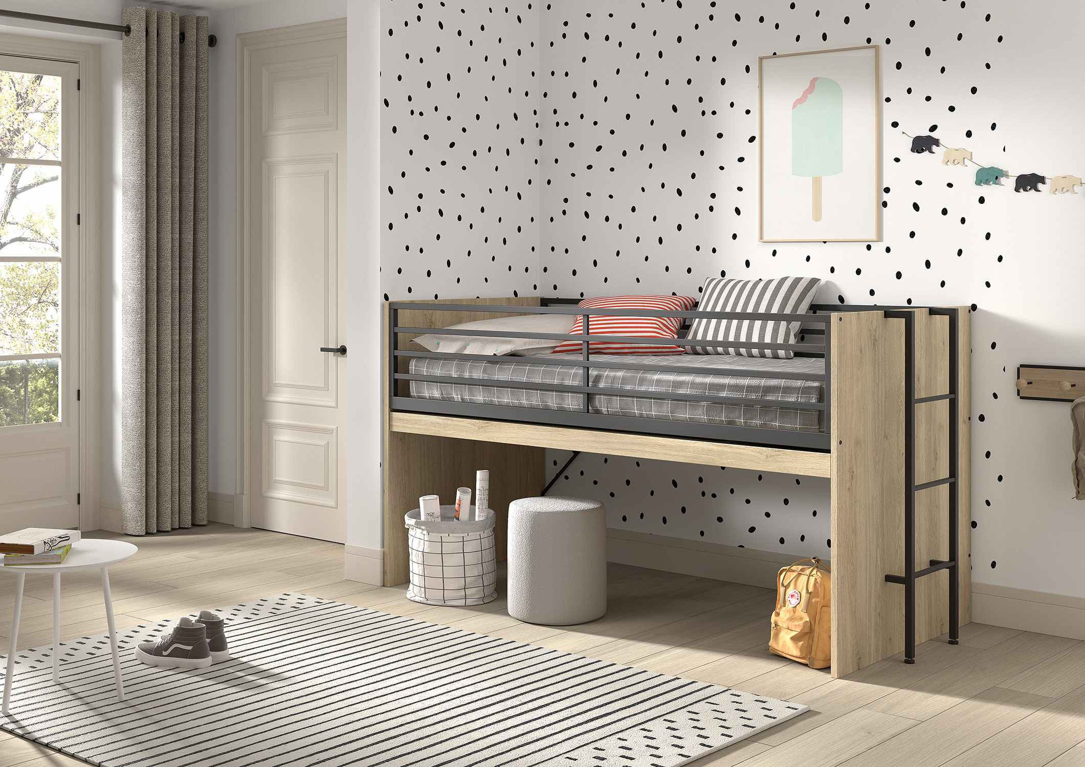 Vipack Stauraumbett »Sam, schlafen und arbeiten in einem, wahlweise Eiche- günstig online kaufen