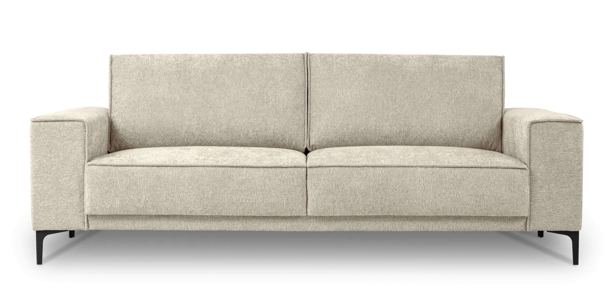 Places of Style 3-Sitzer »3er Sofa Oland, Struktur, Flachgewebe, Luxus-Microfaser, Boucle«, 224 cm, Wellenunterfederung, Skandi-Design, Metallfüße