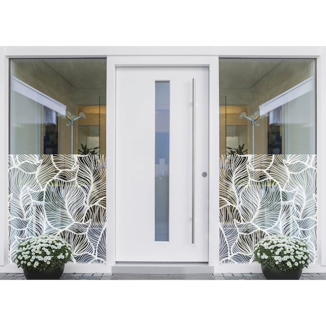 MySpotti Fensterfolie »Look Leaves white«, halbtransparent, glattstatisch  haftend, 60 x 100 cm, statisch haftend auf Rechnung kaufen