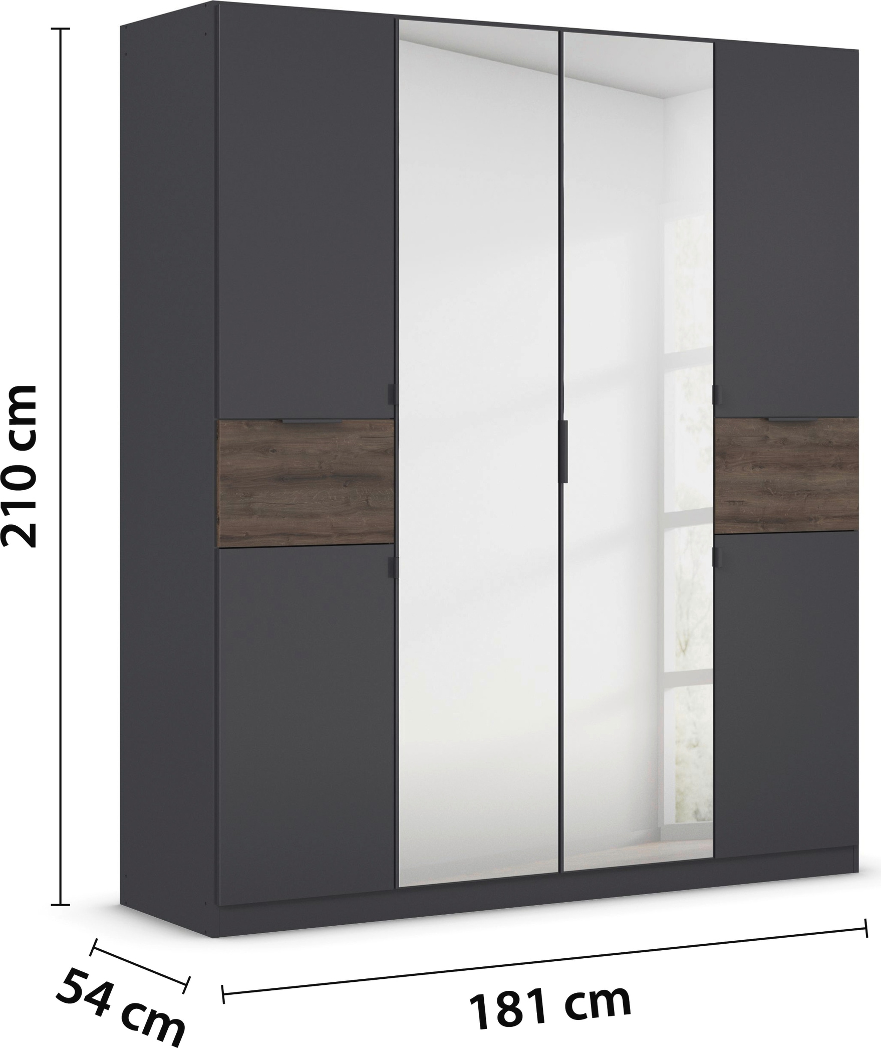 rauch Drehtürenschrank »Kleiderschrank Schrank Garderobe Wäscheschrank TICAO«, (Schubladen in der Höhe variabel positionierbar), mit 2 geräumigen Schubladen, viel Stauraum MADE IN GERMANY