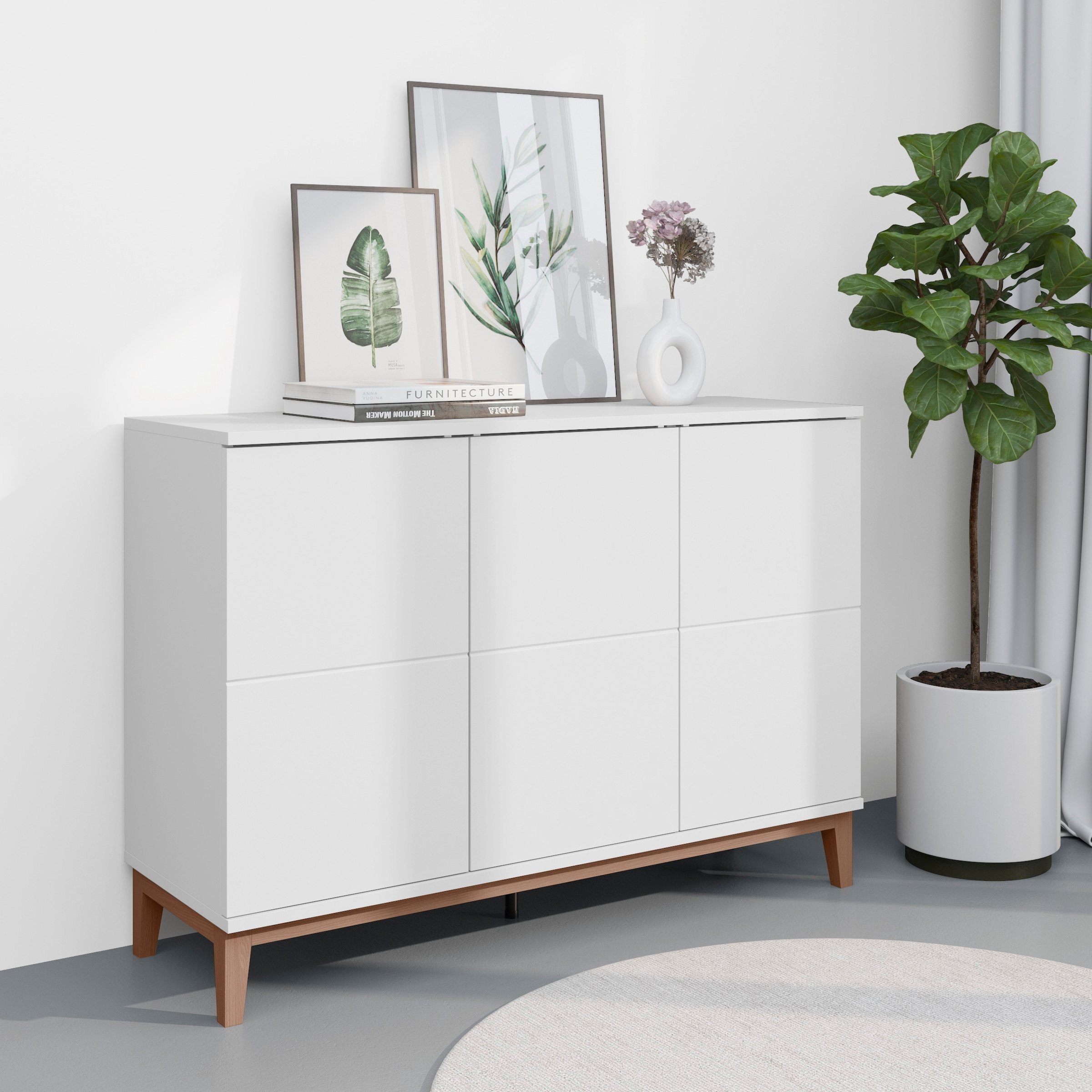 OTTO home Sideboard »Maryd« 1 Stk. tlg. Kommode, Untergestell in Holzoptik, Breite 120 cm