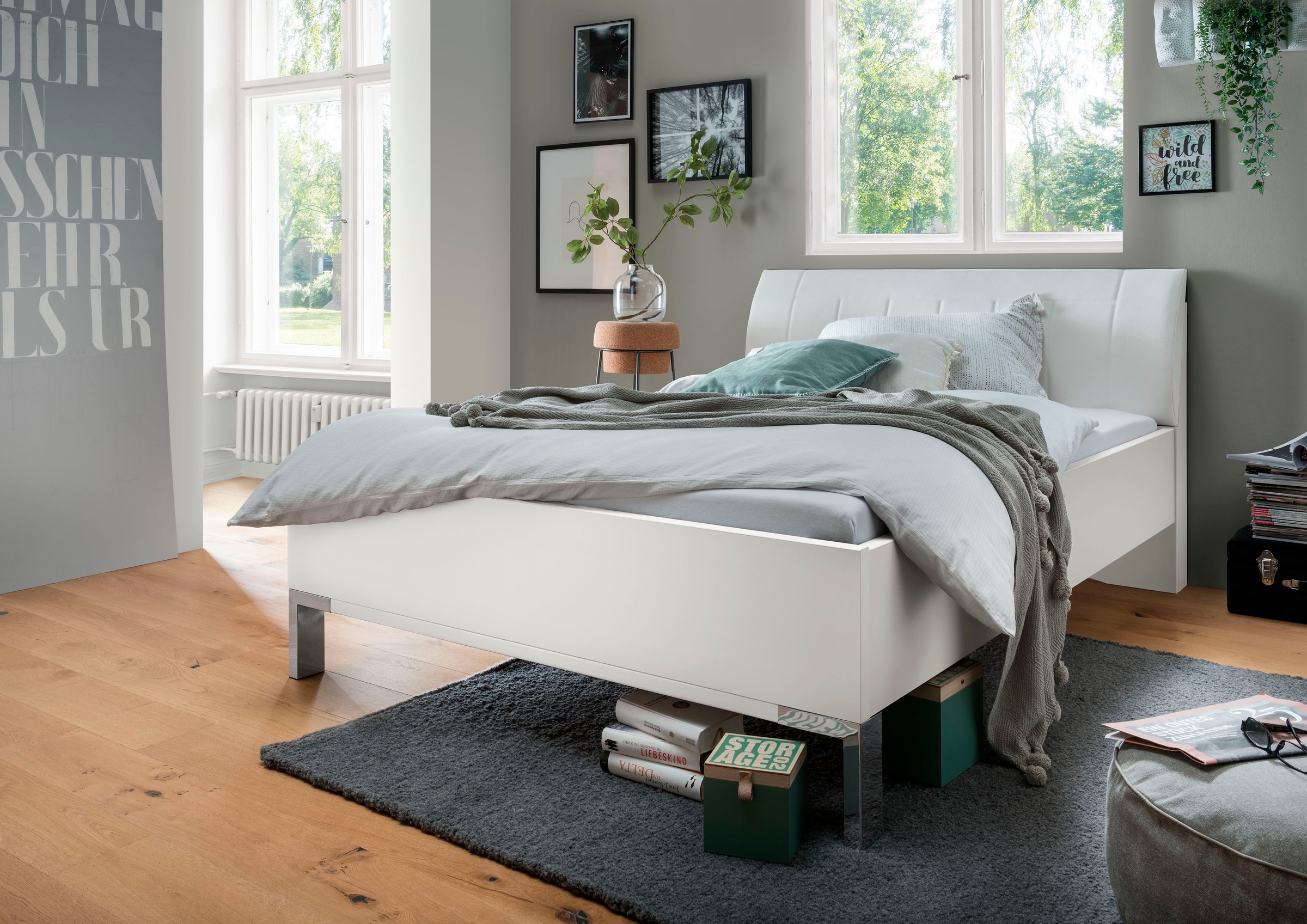 WIEMANN Futonbett »Monaco, Bettgestell, Bettrahmen, komfortables Polsterkop günstig online kaufen