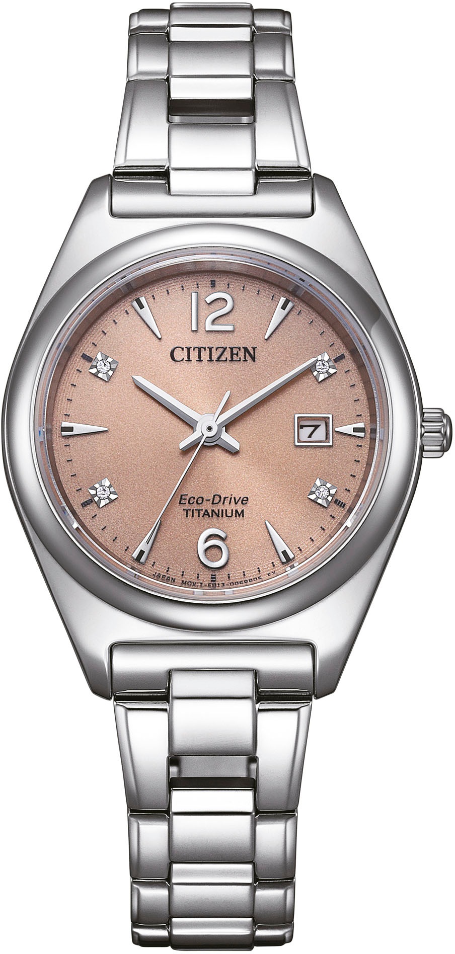 Citizen Solaruhr, Armbanduhr, Damenuhr, Titan, Datum, Saphirglas