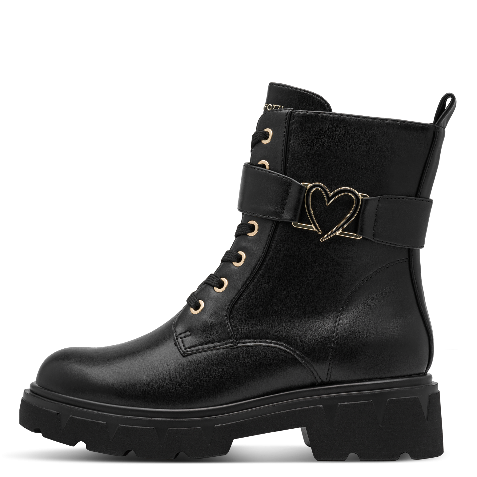 MARCO TOZZI Schnürstiefelette  Blockabsatz, Ankle Boots, Schnürboots mit Herz-Schmuckelement