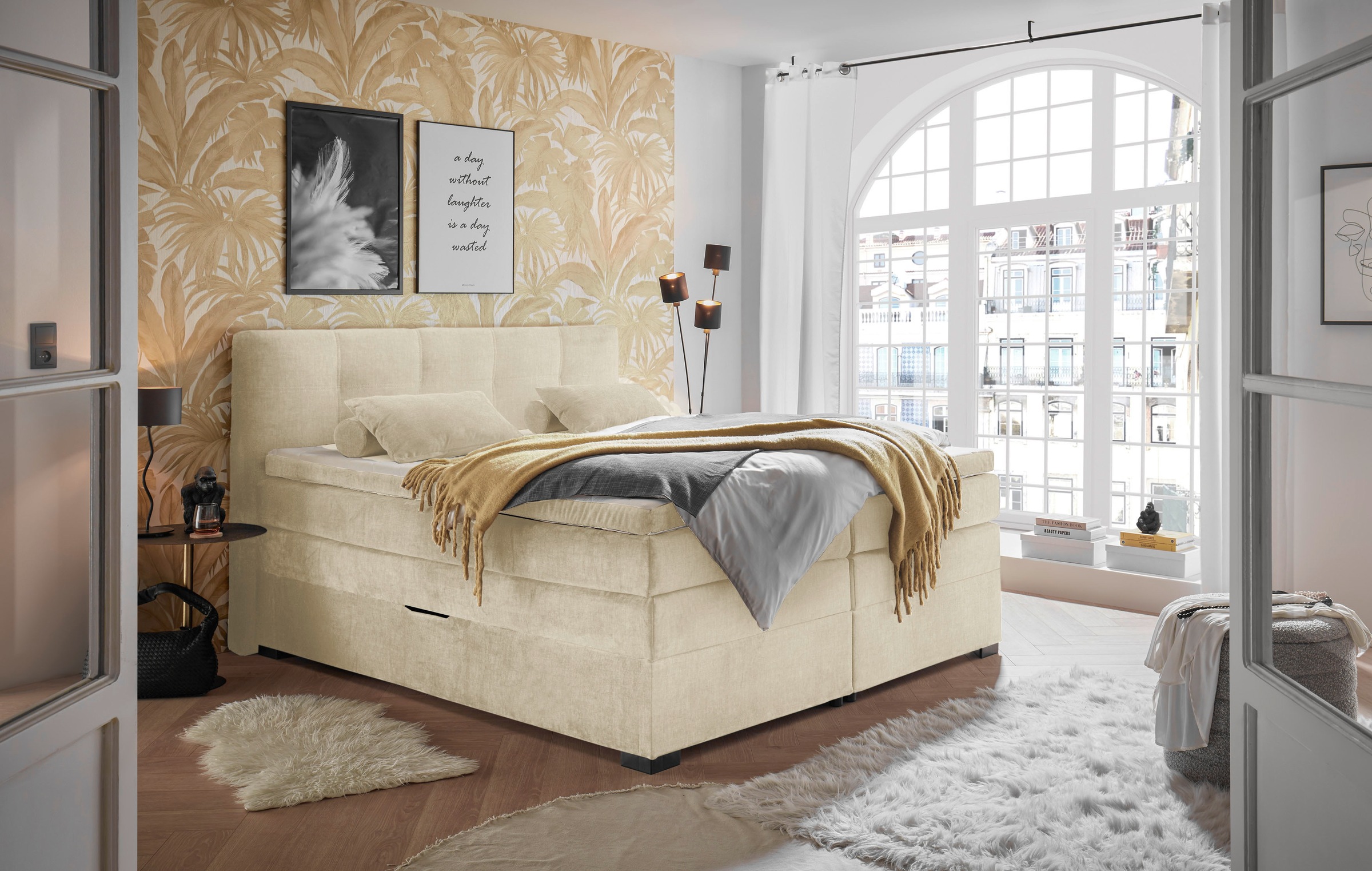 ED EXCITING DESIGN Boxspringbett »Fanes mit Komforteinstiegshöhe von 73cm« günstig online kaufen