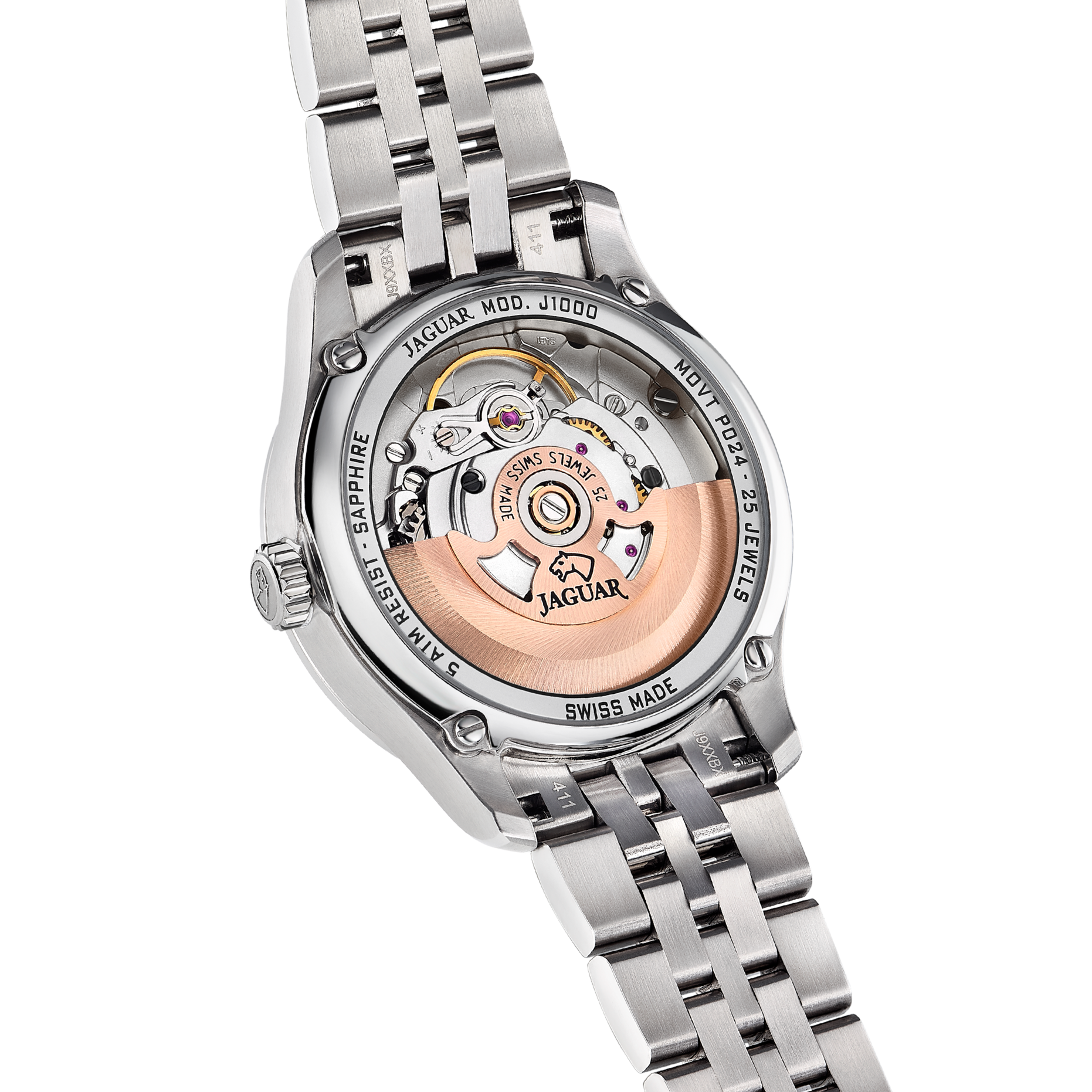 Jaguar Automatikuhr »Automatik« Armbanduhr, Damenuhr, Swiss Made, Mechanische Uhr, Edelstahlarmband