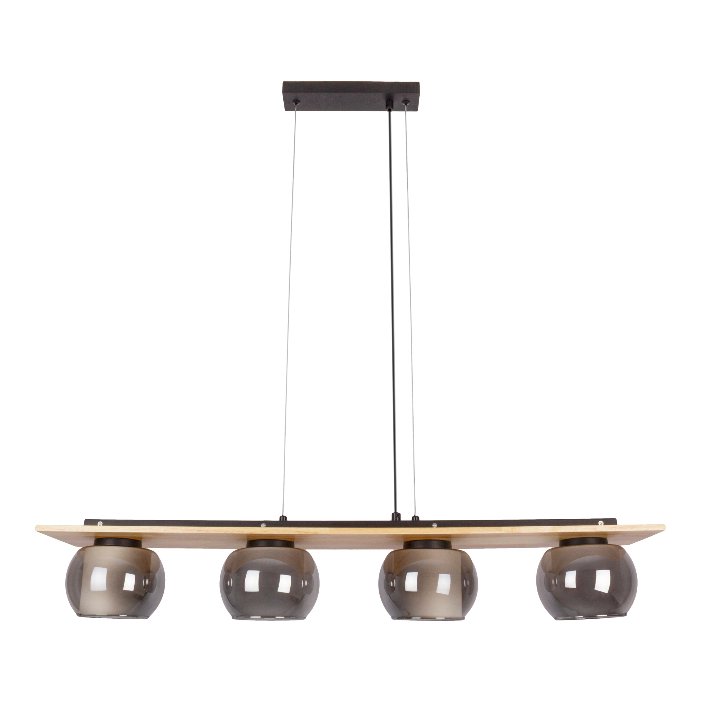 näve Pendelleuchte »Texas« E27 1 Stk. Glasschirme smokey, naturfarbenes Hol günstig online kaufen