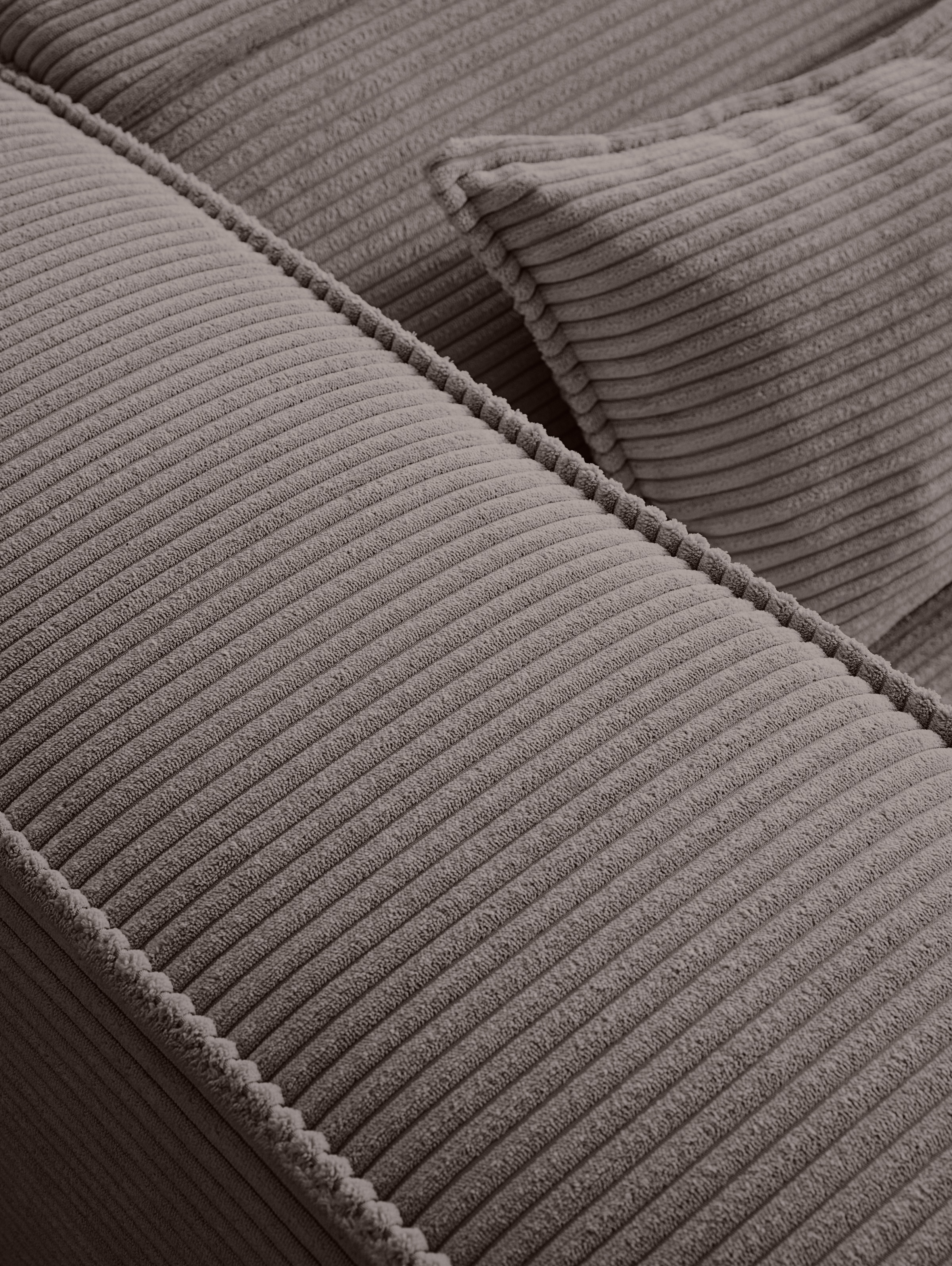 LeGer Home by Lena Gercke Ecksofa »PIARA mit Kedernaht in Cord oder Leinenoptik, moderne Couch in L-Form«, wahlweise Ottomane rechts/links, schwarze Füße, bequemer Sitzkomfort