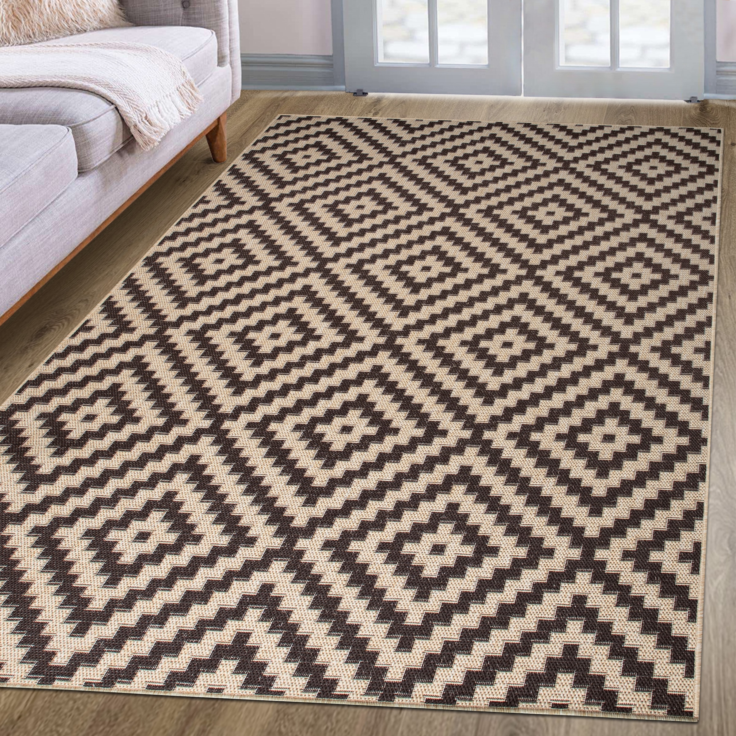 my home Teppich »Cordoba auch als Läufer erhältlich«, rechteckig, 3 mm Höhe, In- und Outdoor geeignet, Sisal-Optik, Wetterfest & UV-beständig, Boho