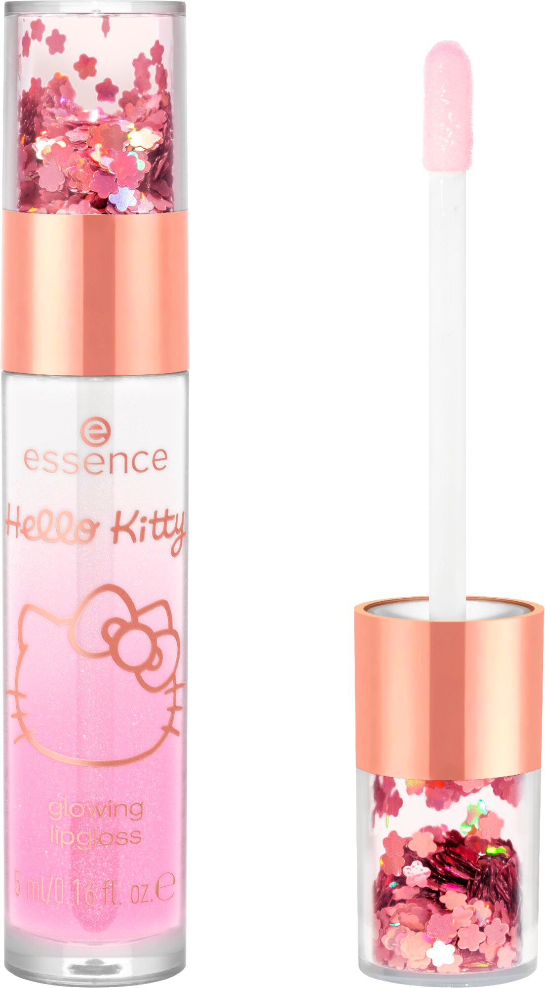 Essence Lipgloss »Hello Kitty glowing lipgloss«, (Set, 3 tlg.), mit beweglichem Konfetti