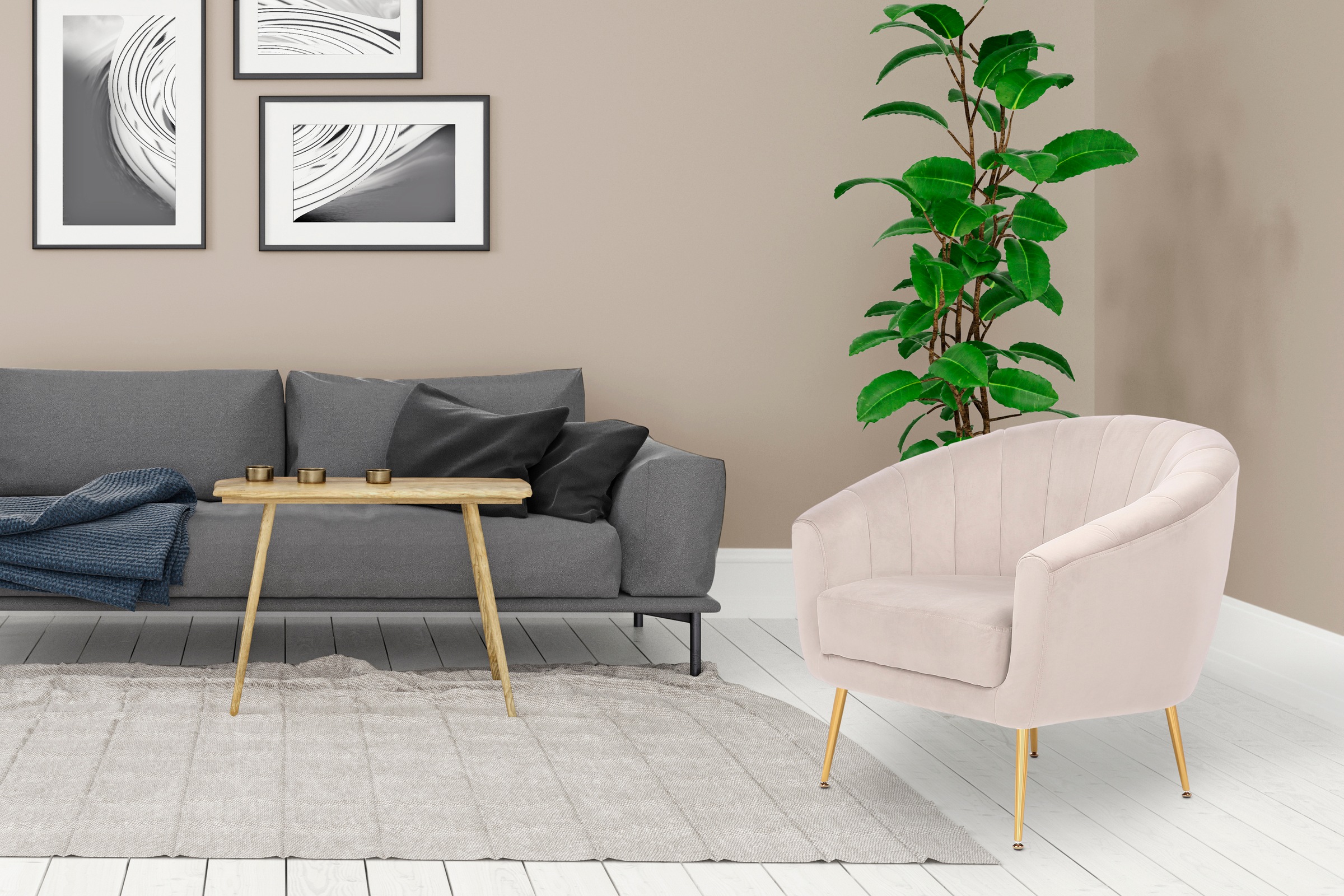Kayoom Sessel »Sofa Doreen 125, komfortabler Sessel, einfarbige Gestaltung« günstig online kaufen