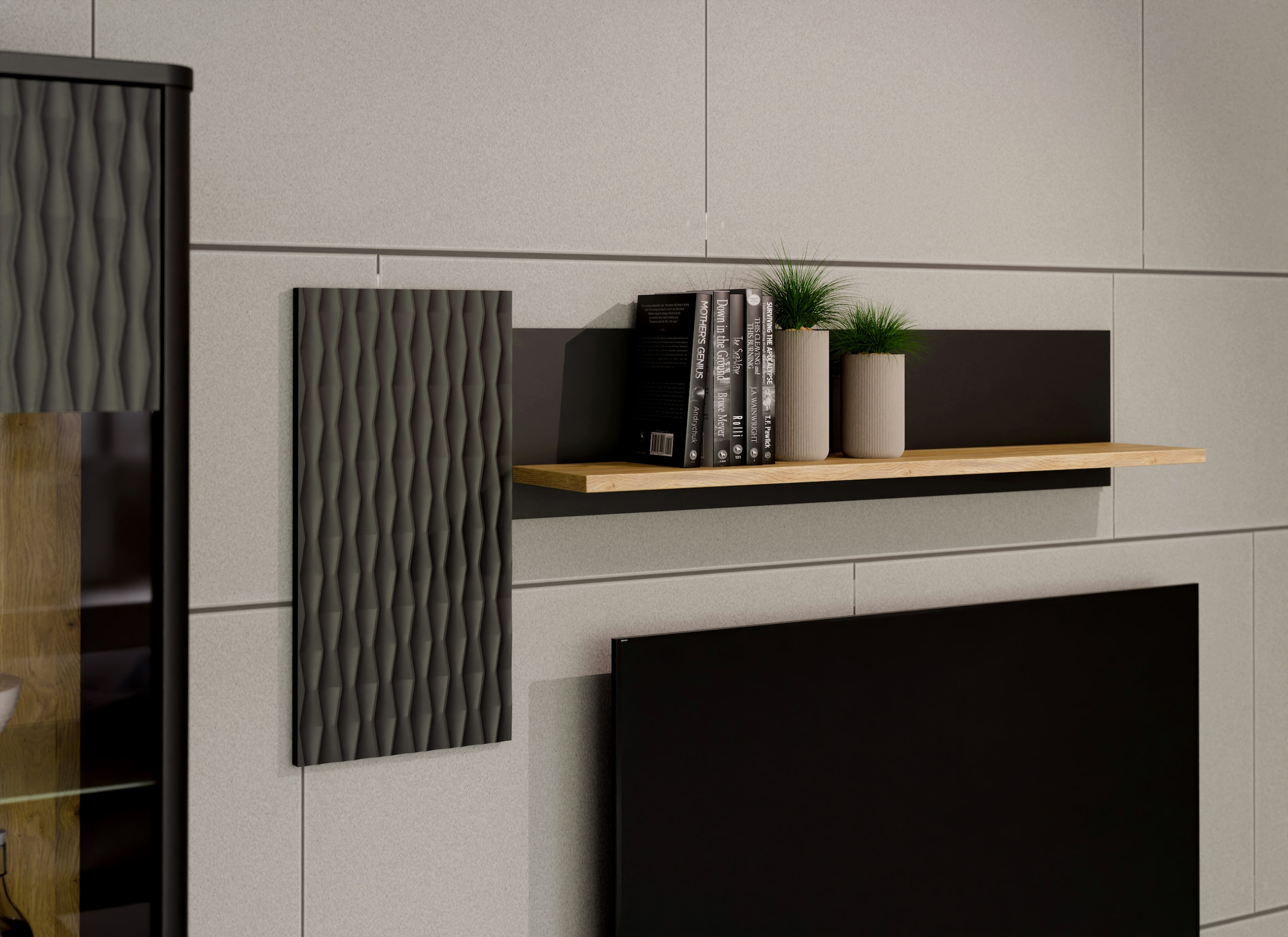 FORTE Wandregal »Fixsmile«, Wandboard im extravaganten Design, strukturiert günstig online kaufen