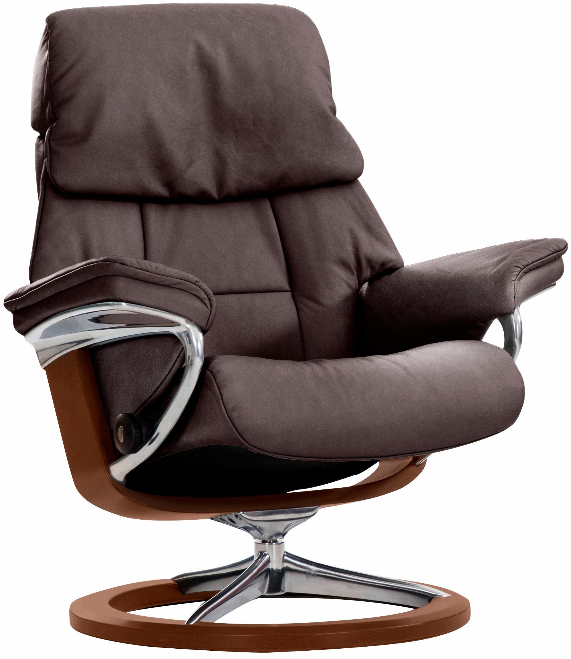 Stressless® Relaxsessel »Ruby«, (Set, Relaxsessel mit Hocker), mit Signature Base, Größe L, Gestell Eiche, Wenge, Braun & Schwarz