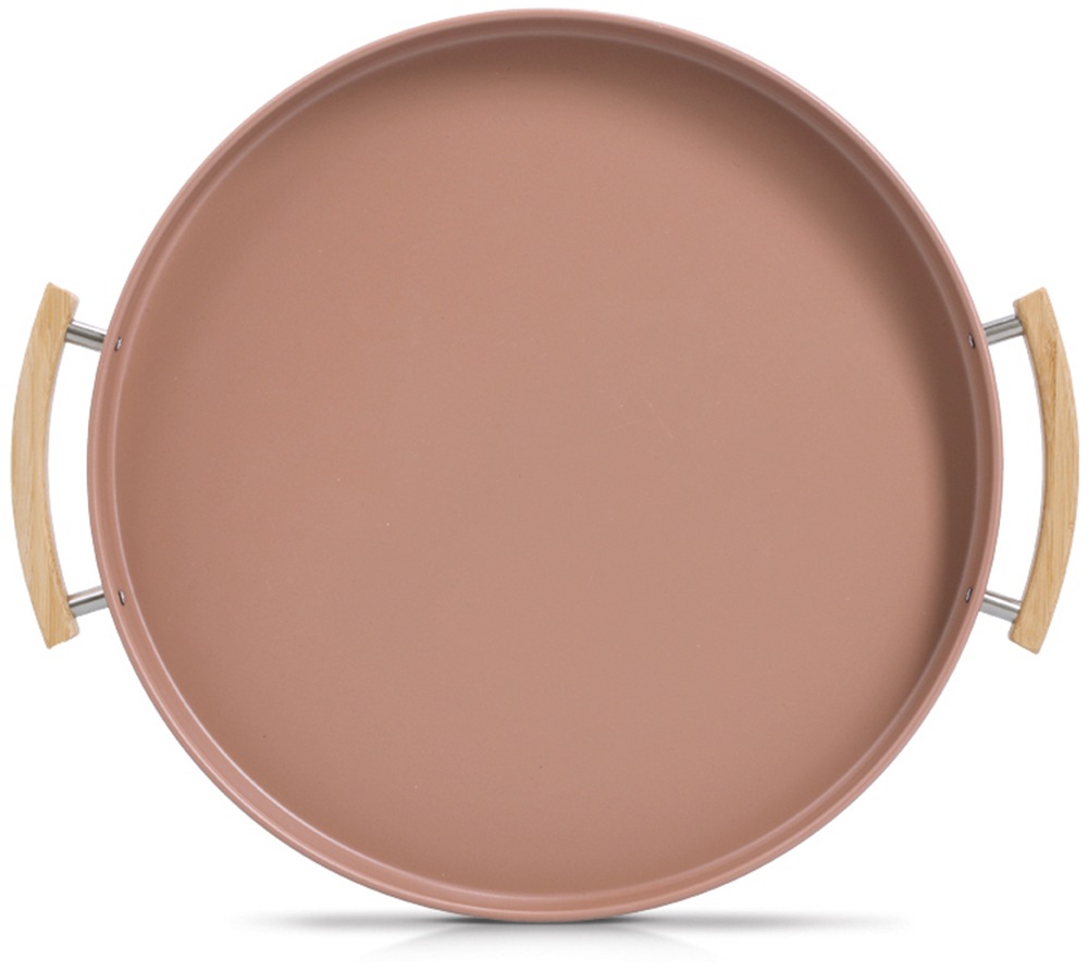 Zeller Present Tablett »Serviertablett, Metall/Gummibaum, mocca« Trendfarbe, perfekt zum Dekorieren