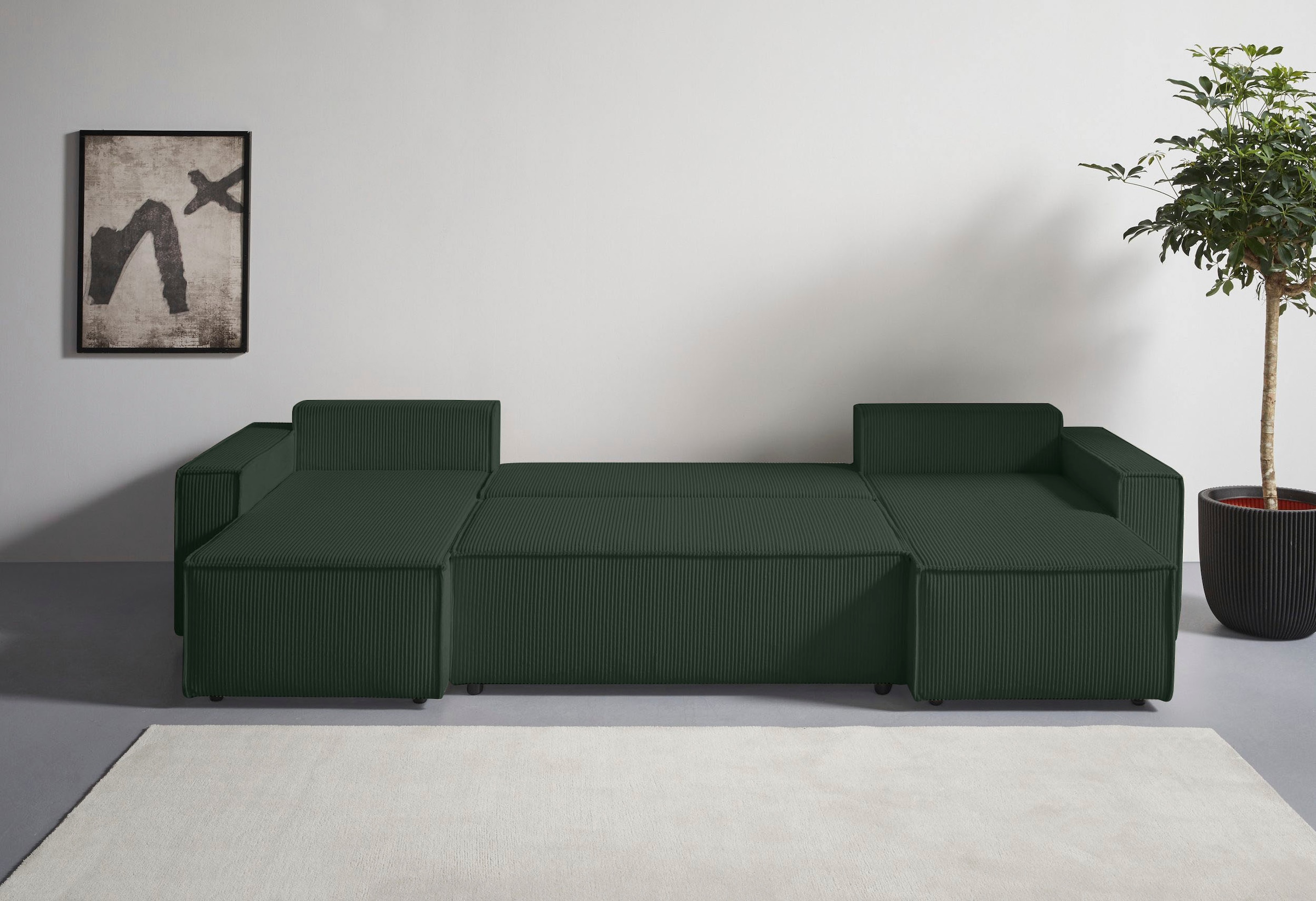 OTTO home Wohnlandschaft »CASSI L-Form, 311cm - OTTO. Verlässliche Qualität.« Schlaffunktion (133/270), Bettkasten, Cord, Unser Tiefpreis