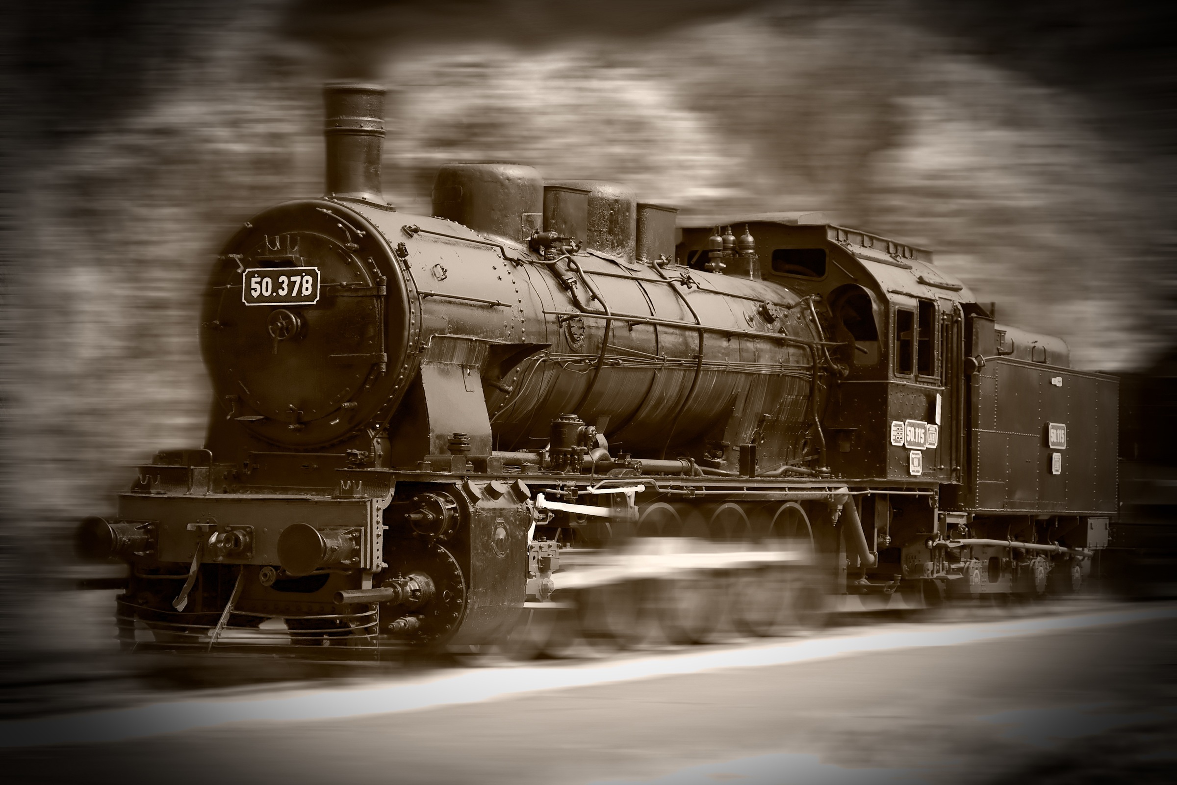 Papermoon Fototapete »Steam Locomotive« glatt günstig online kaufen