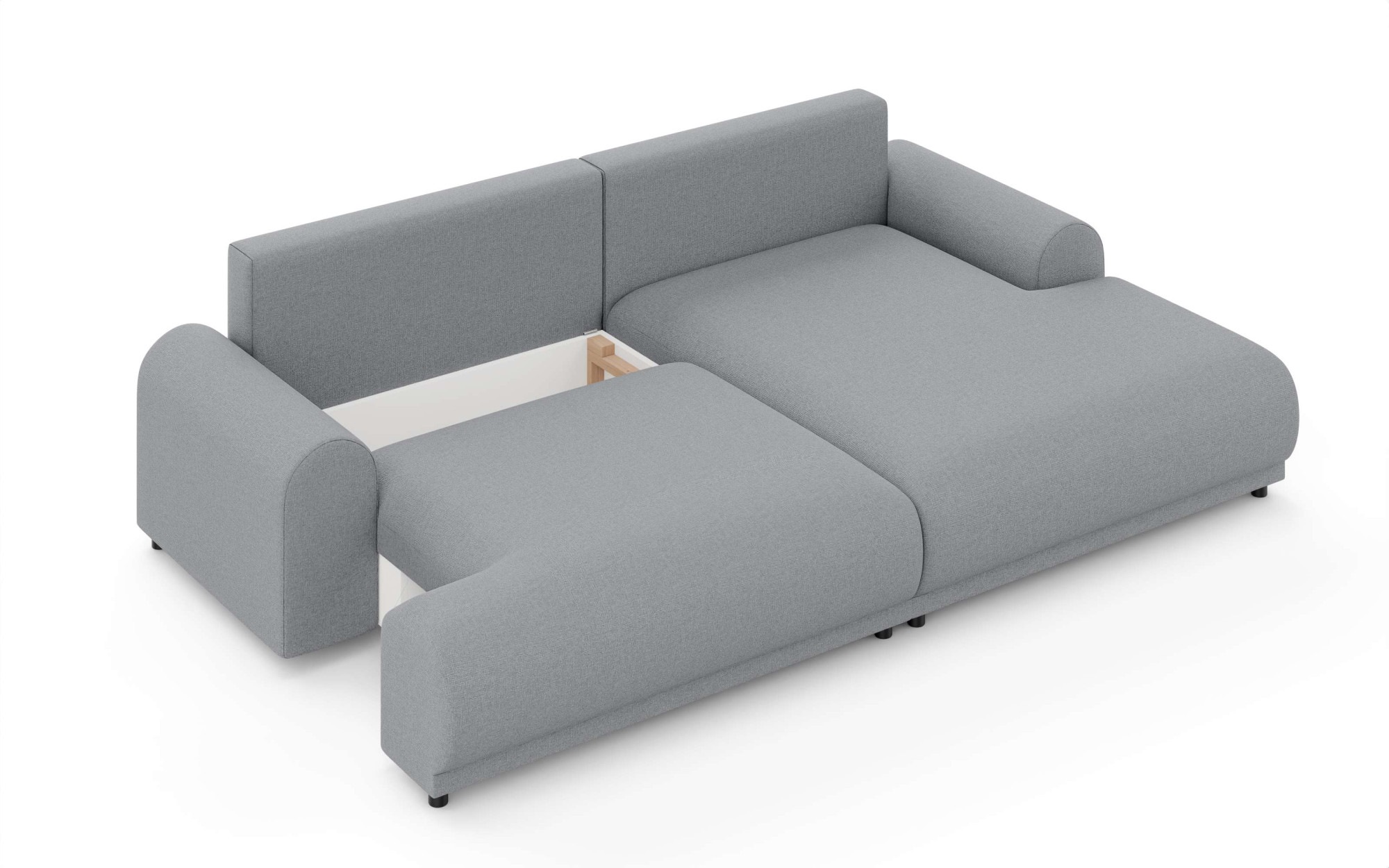 INOSIGN Ecksofa »Marsby, mit Bettfunktion und Bettkasten, Maße: B/H/T 242/65/145 cm«, L-Form mit Wellenunterfederung, Recamiere links oder rechts bestellbar