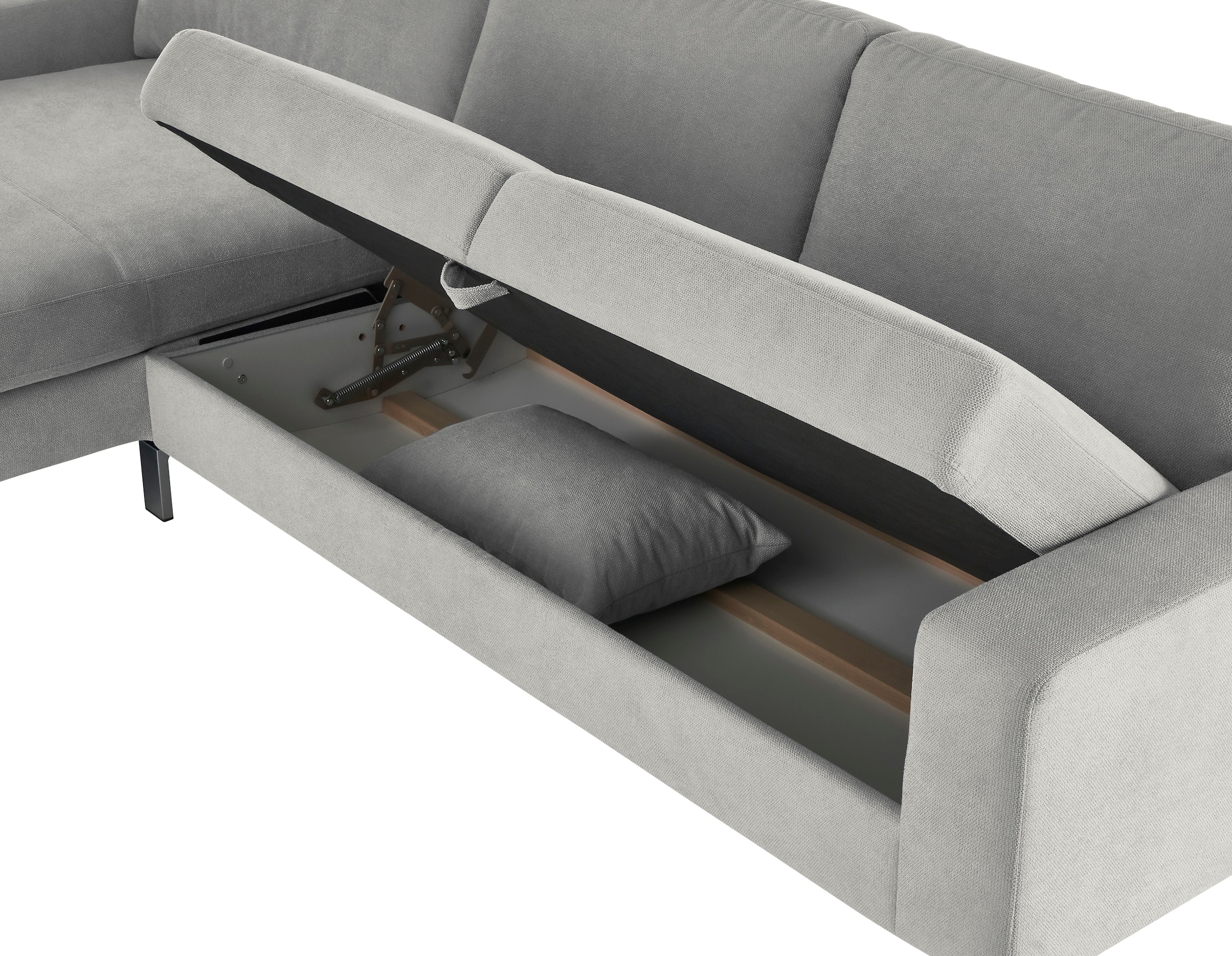 3C Candy Ecksofa »Lecce, wahlweise PUR-Schaumstoff oder Tonnentaschenfederkern«, Bett im 2,5-Sitzer, teilmotorische Schlaffunktion im Longchair, L-Form