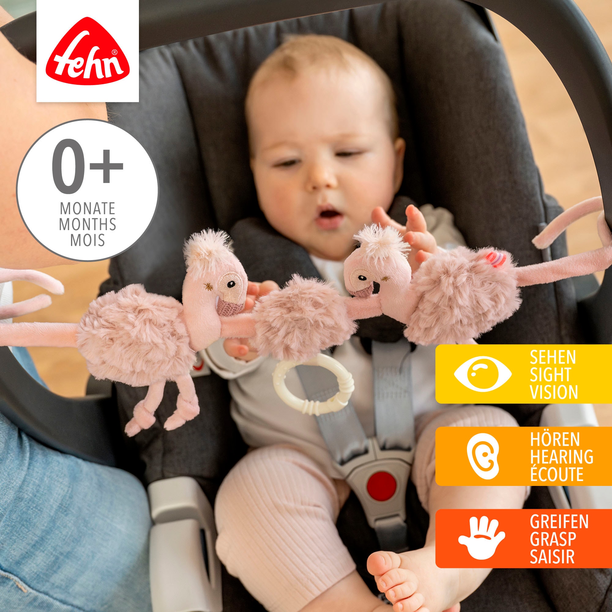 Fehn Kinderwagenkette »Lazy, Crazy & Pink, Kinderwagenkette Flamingo«