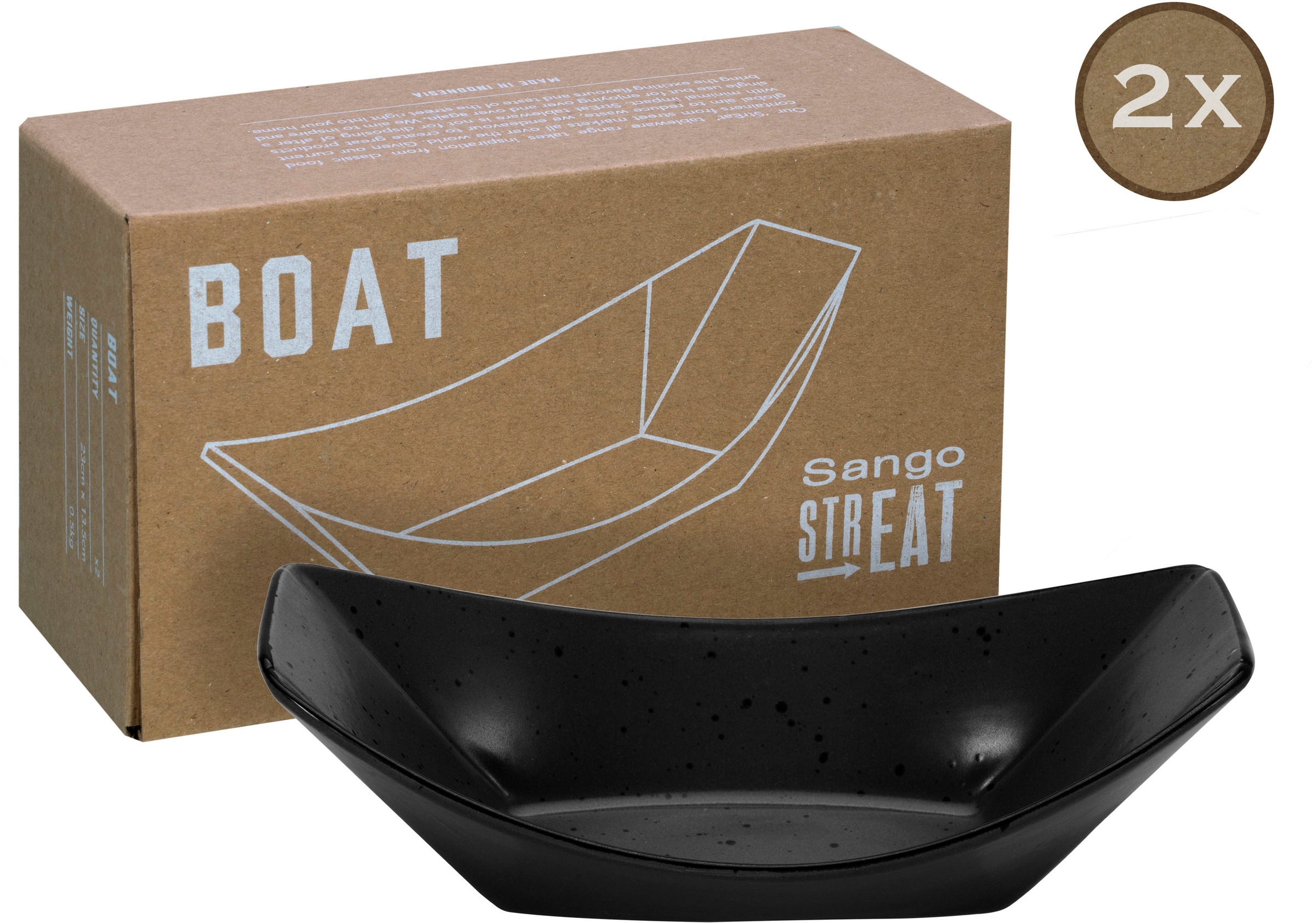 CreaTable Servierschale »Boat«, 2 tlg., aus Steinzeug, Snackschale, Topaktu günstig online kaufen