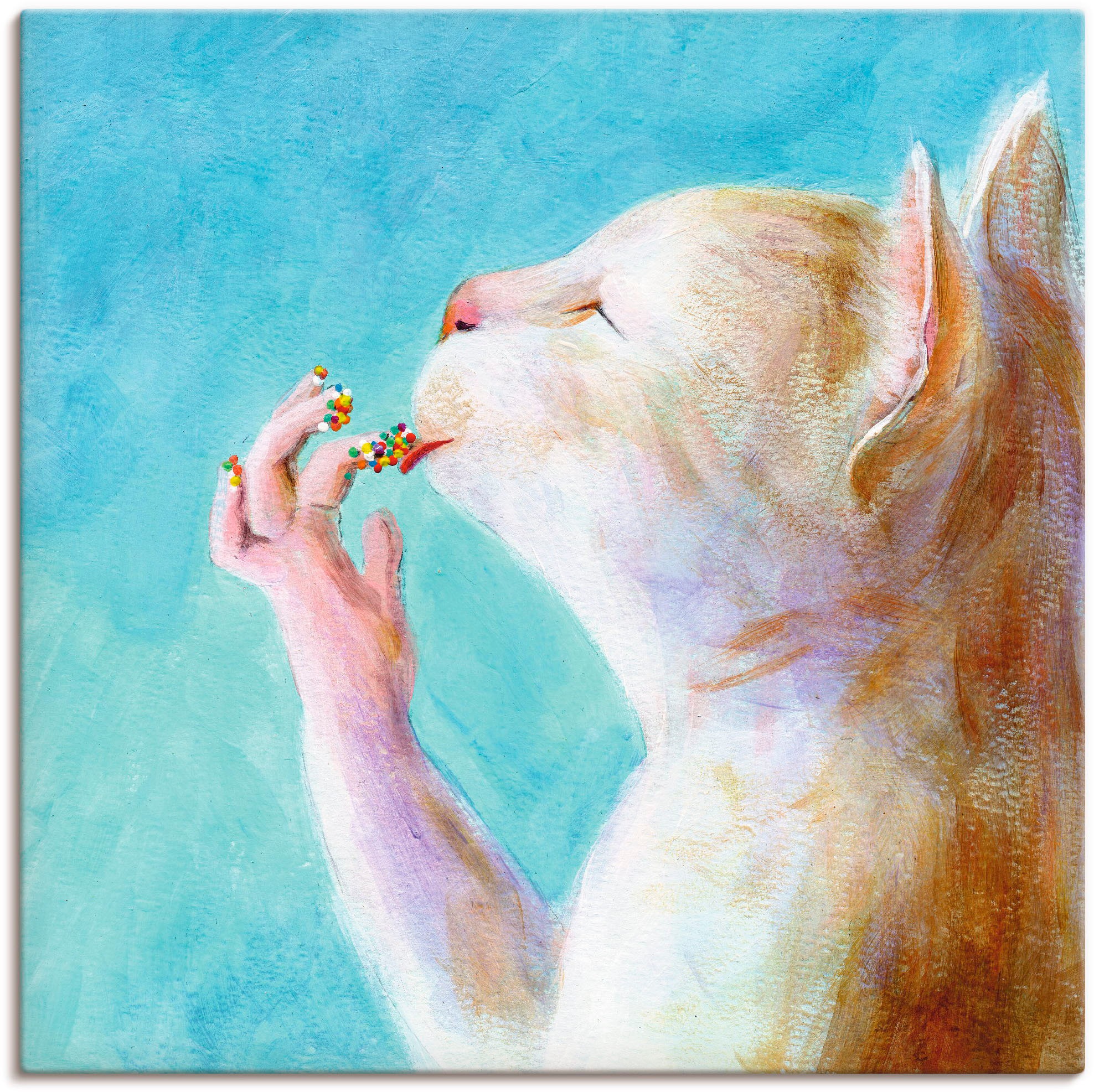 Artland Wandbild »Naschkatze«, Haustiere, (1 St.), als Leinwandbild, Poster günstig online kaufen