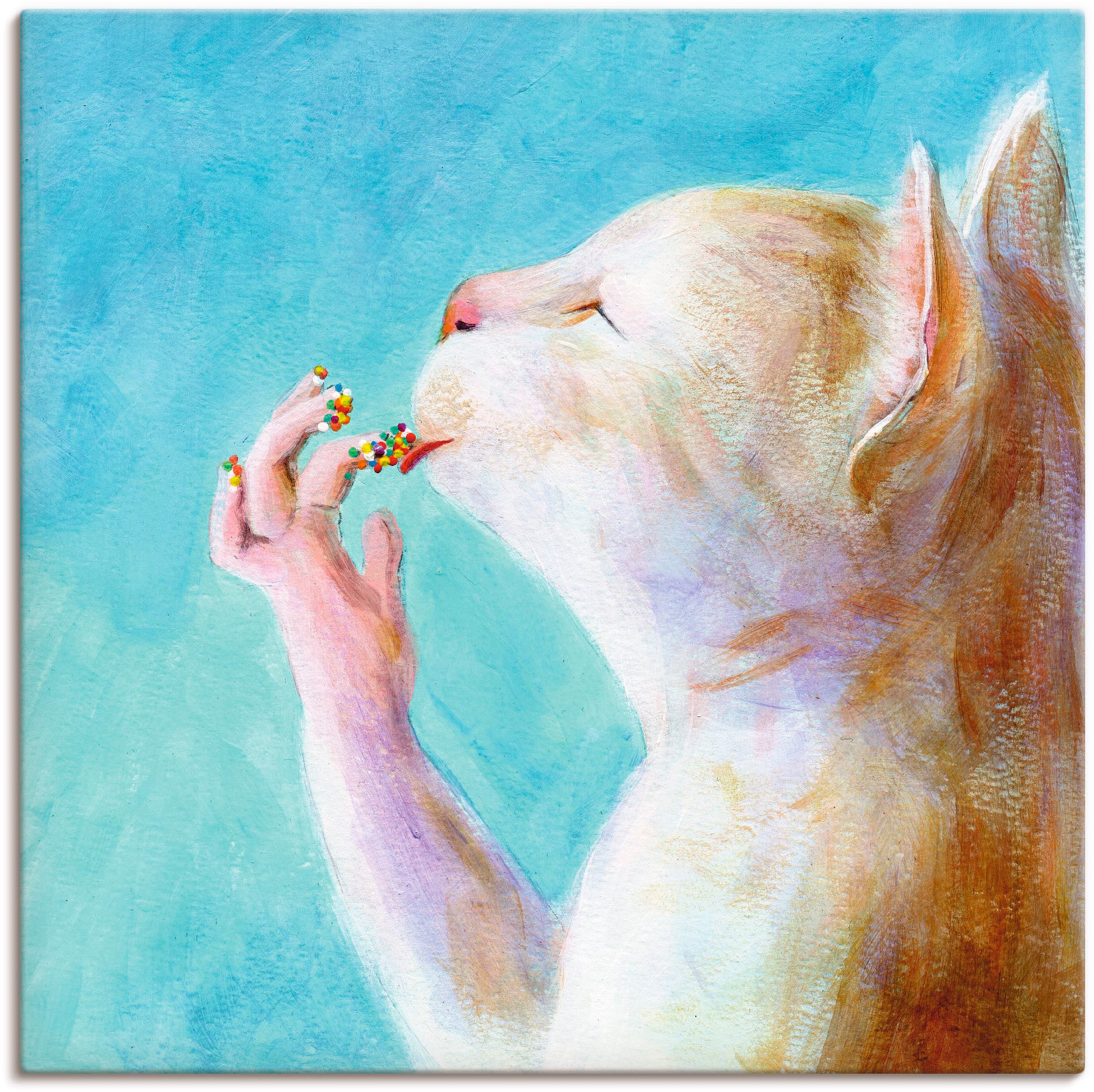 Artland Wandbild »Naschkatze« Haustiere 1 Stk. tlg. als Leinwandbild, Poste günstig online kaufen