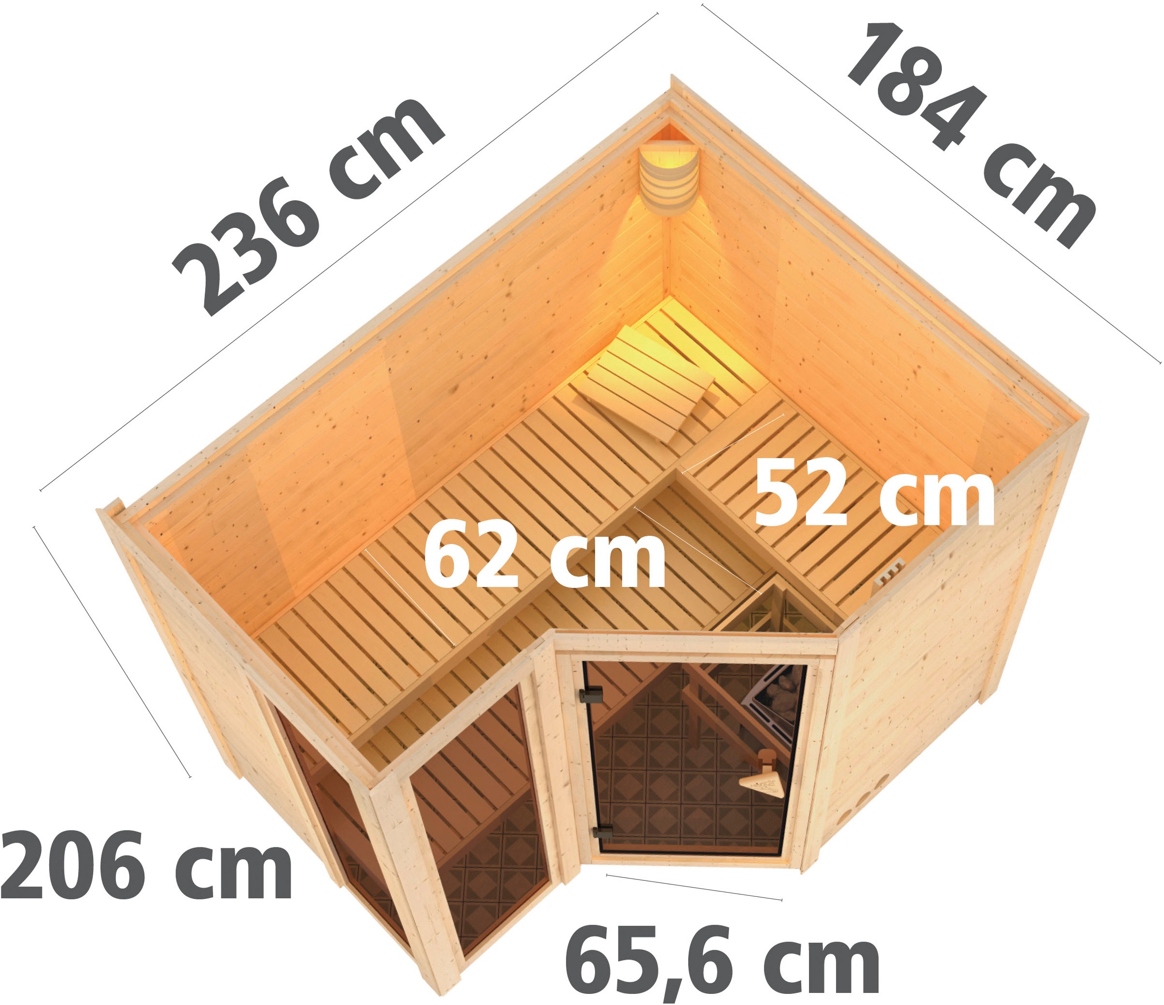 Karibu Sauna »Amada« Set,  ohne Ofen