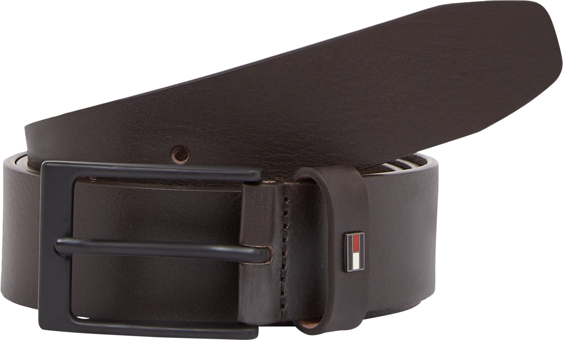 Tommy Hilfiger Ledergürtel »LAYTON 3.5«, Metallpatch, Einfachdornschließe